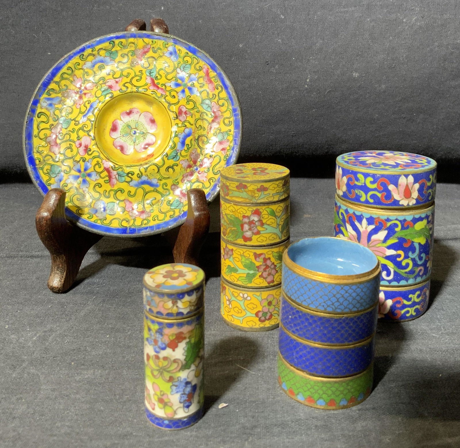 Lot Lidded Enameled Vessels (1 of 4)