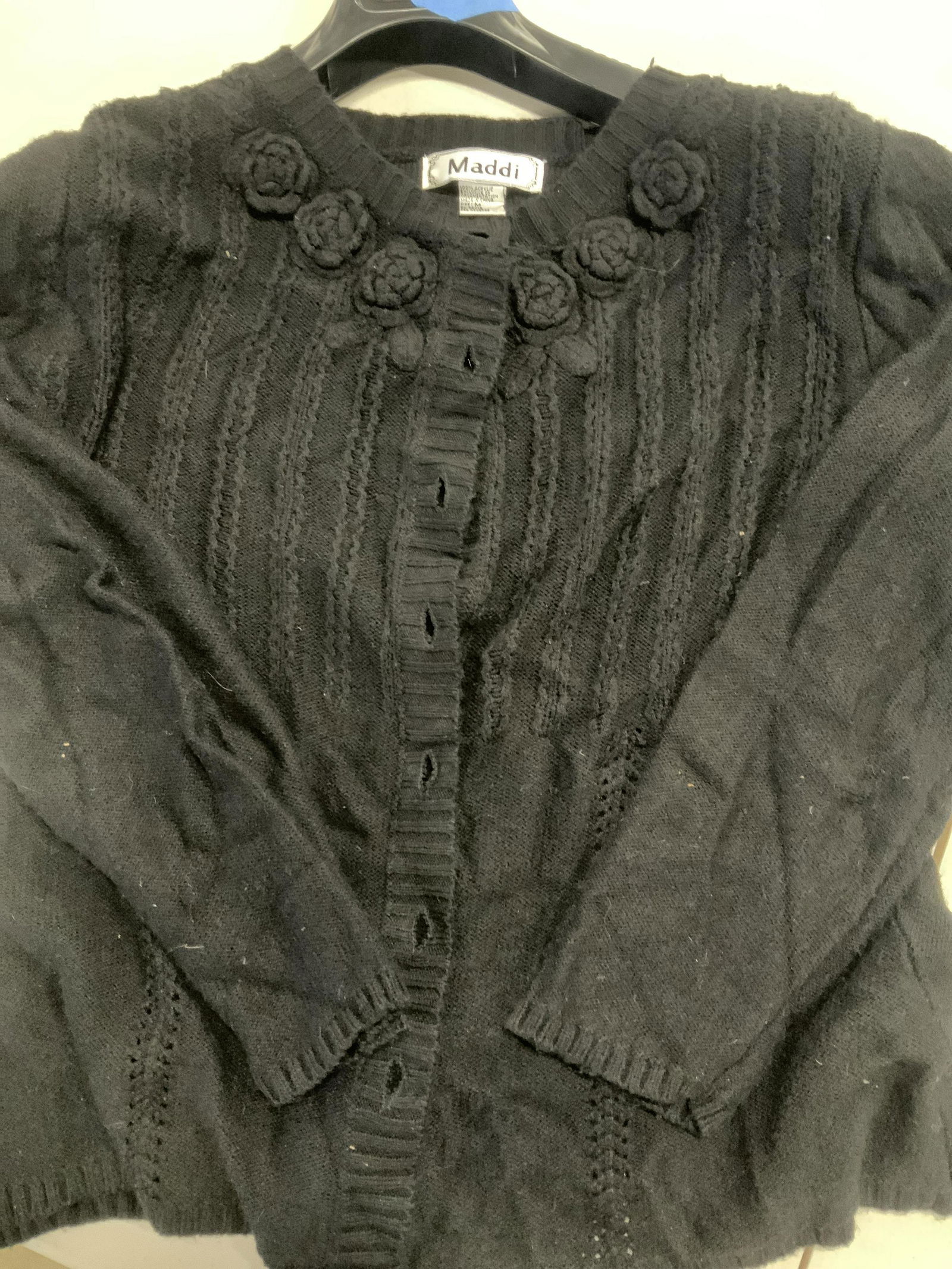 MADDI Black Soft Hand Acrylic Cardigan (1 of 5)