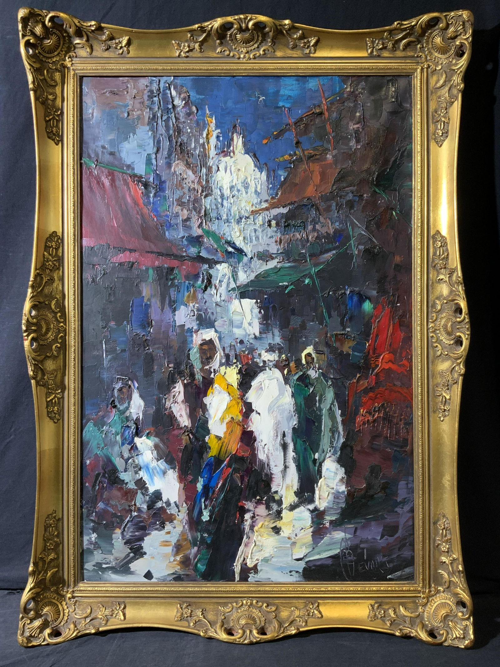 Signed Expressionist Oil Painting, Jerusalem (1 of 8)