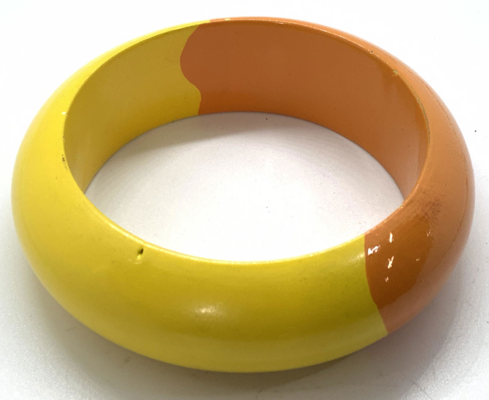 Orange & Yellow Chunky Wooden Bangle (1 of 5)