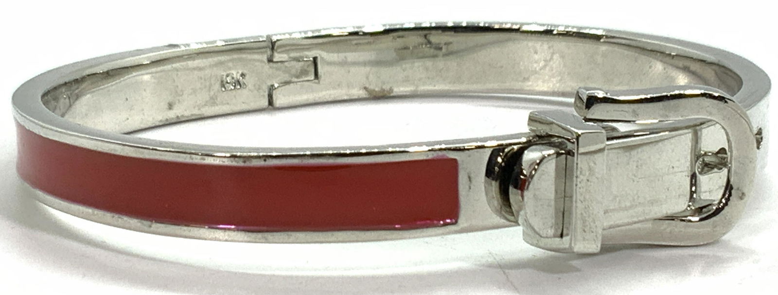 18K Gold Silver Toned & Red Bracelet (1 of 7)