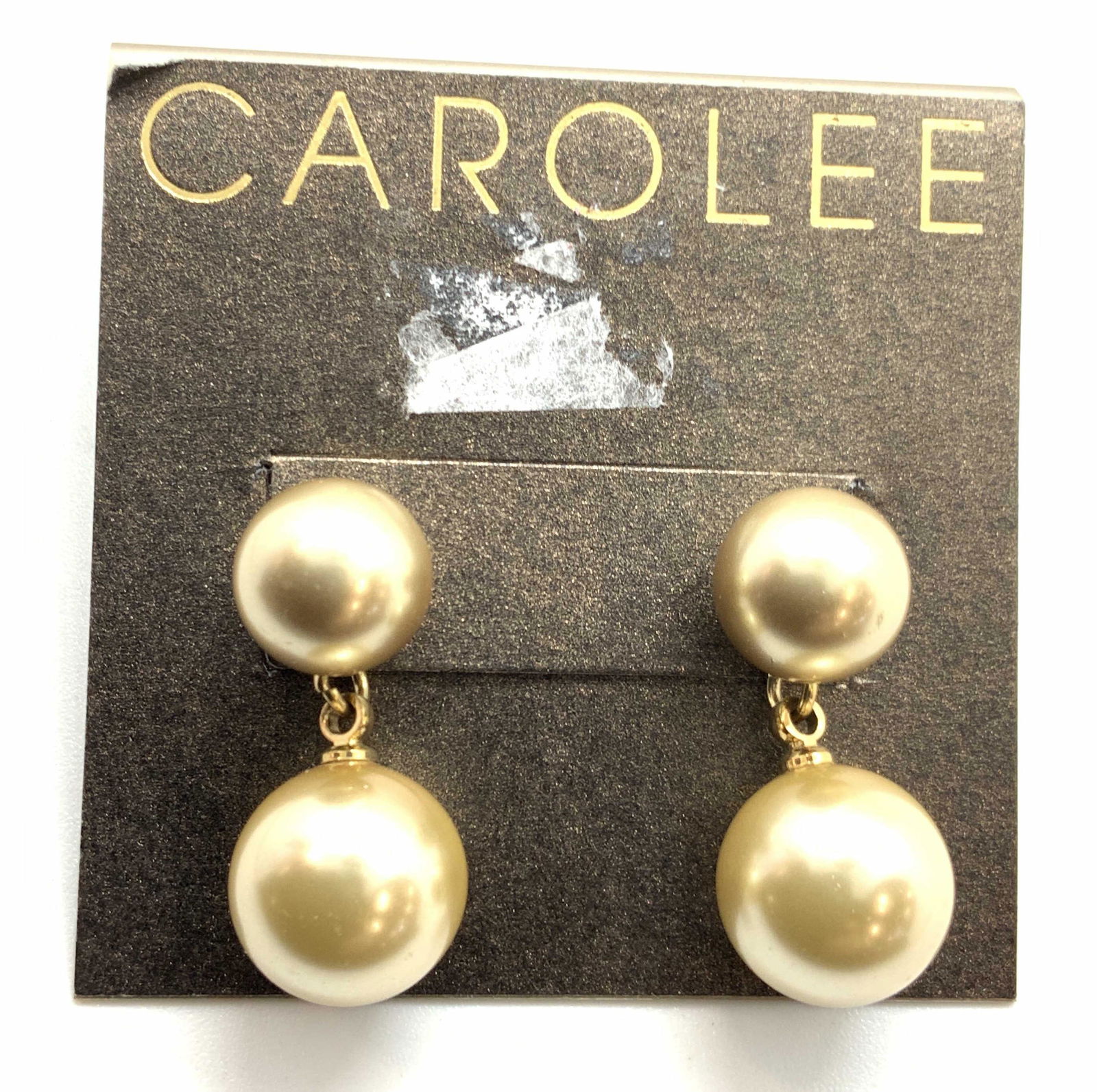 Carolee Gold Toned Faux Pearl Drop Earrings (1 of 4)