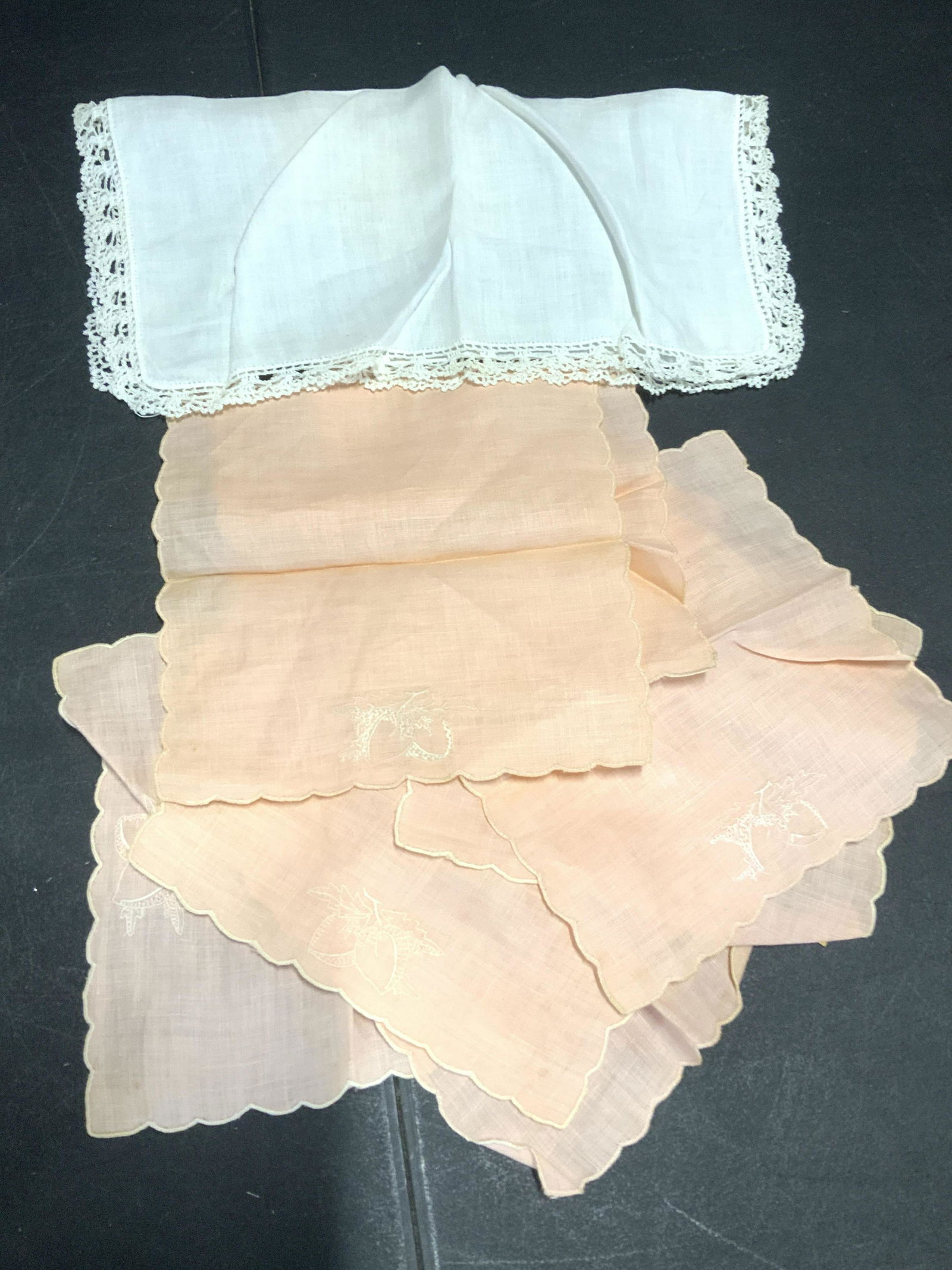 Lot 10 Vintage Linen Cocktail Napkins, more (1 of 6)