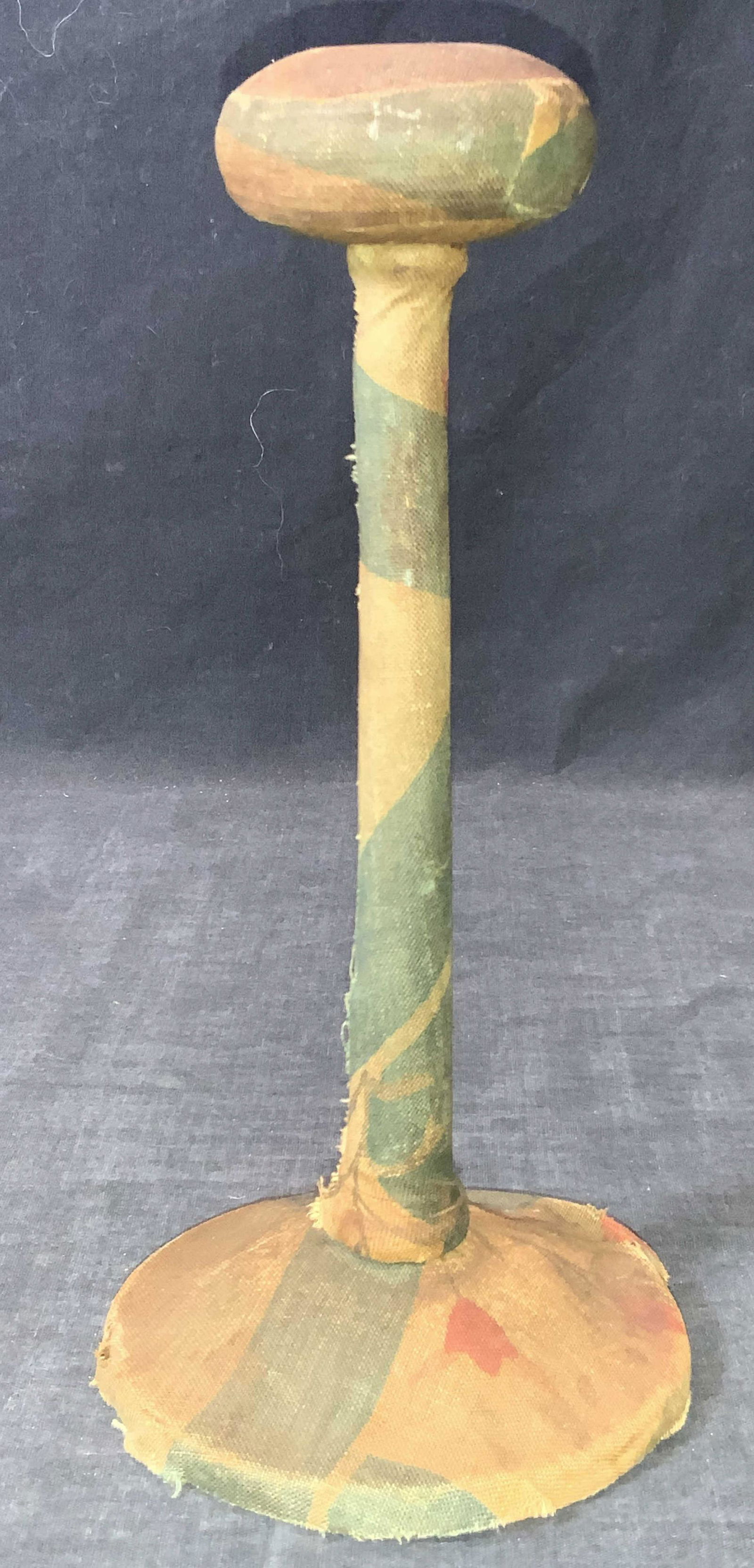 Vintage Wooden Fabric Wrapped Wig Stand (1 of 6)