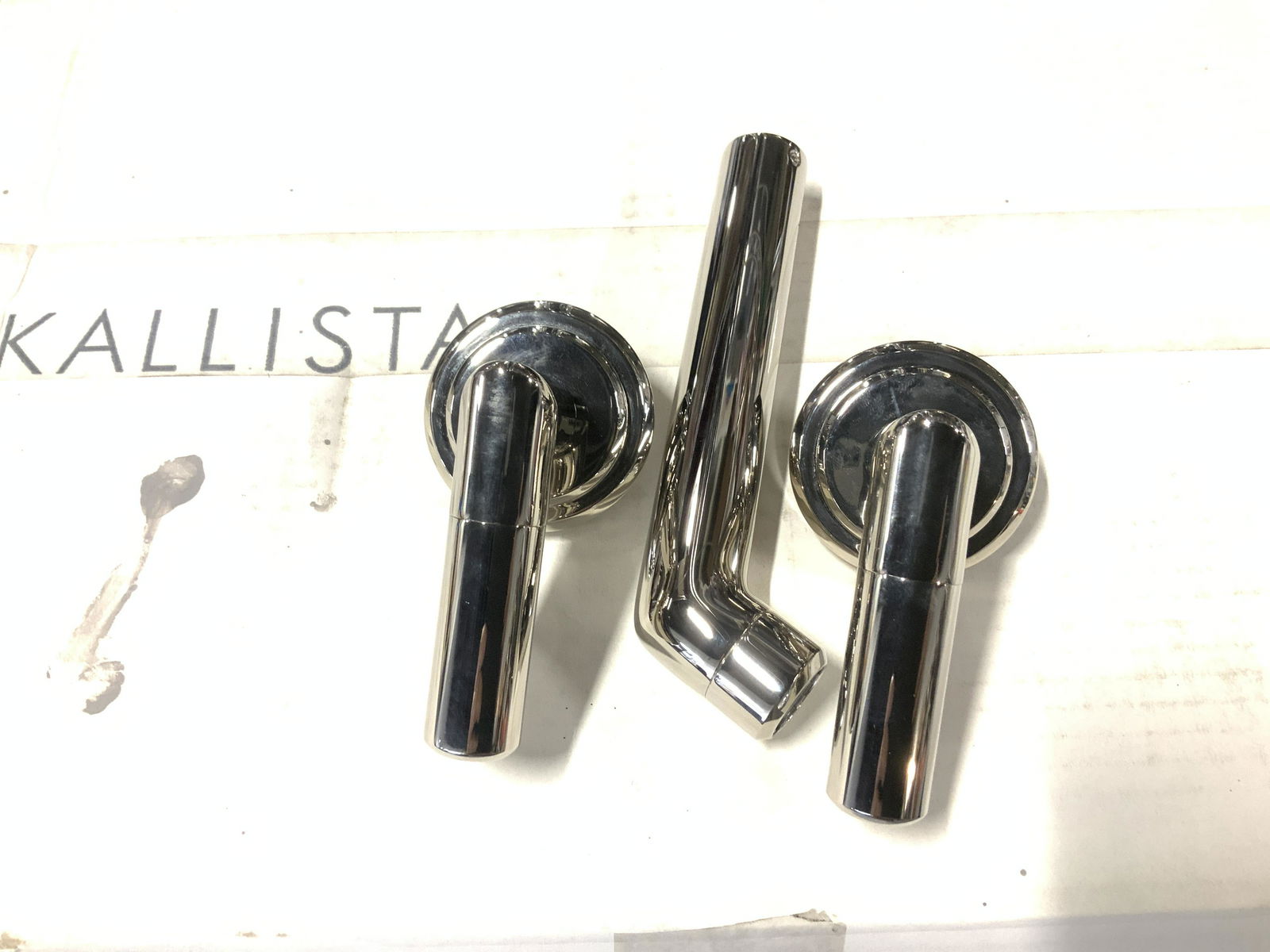 KALLISTA Nickel Wall Mount Faucet, Handles (1 of 7)