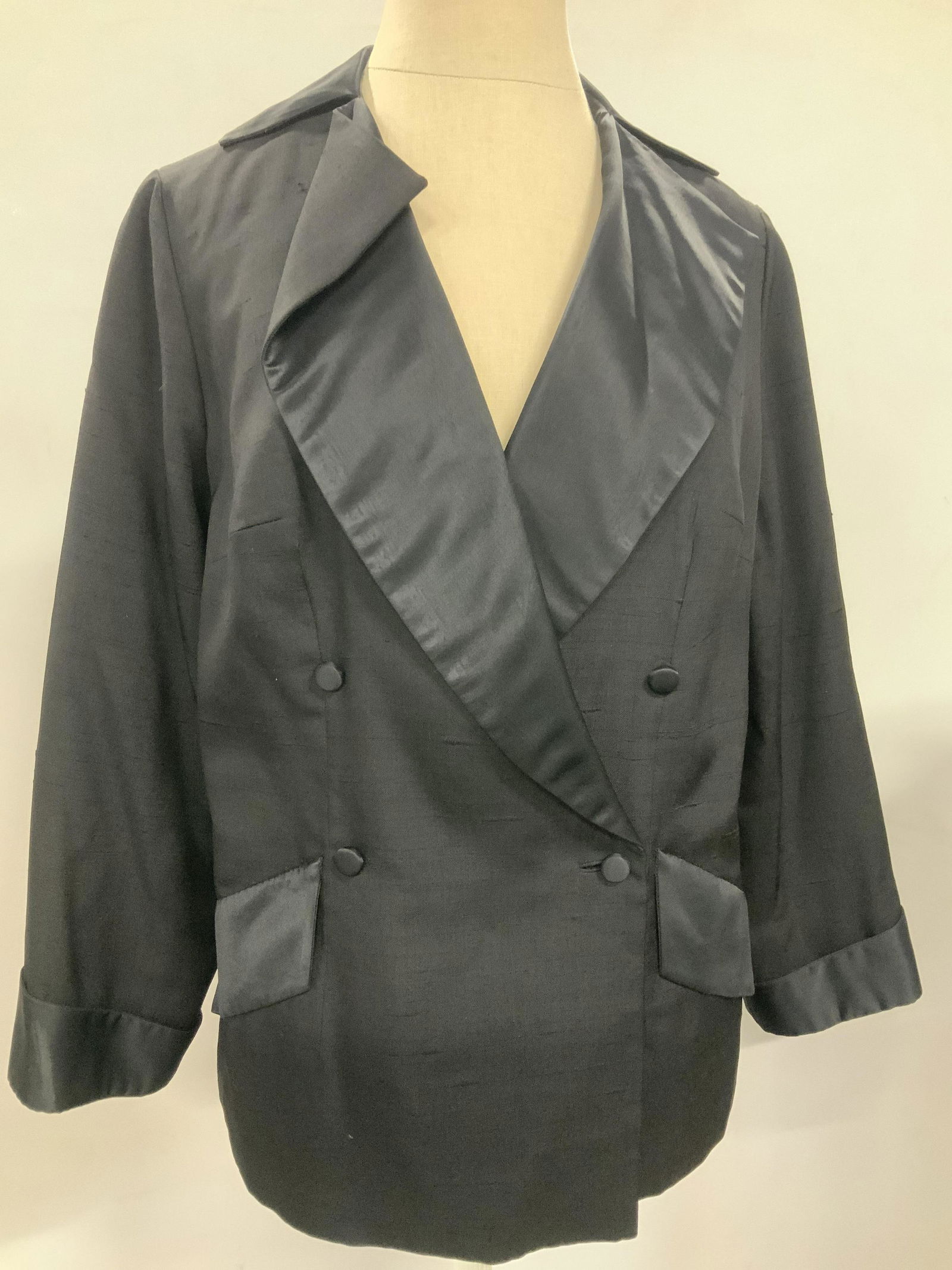 Silk Black Tuxedo Cocktail Jacket (1 of 6)