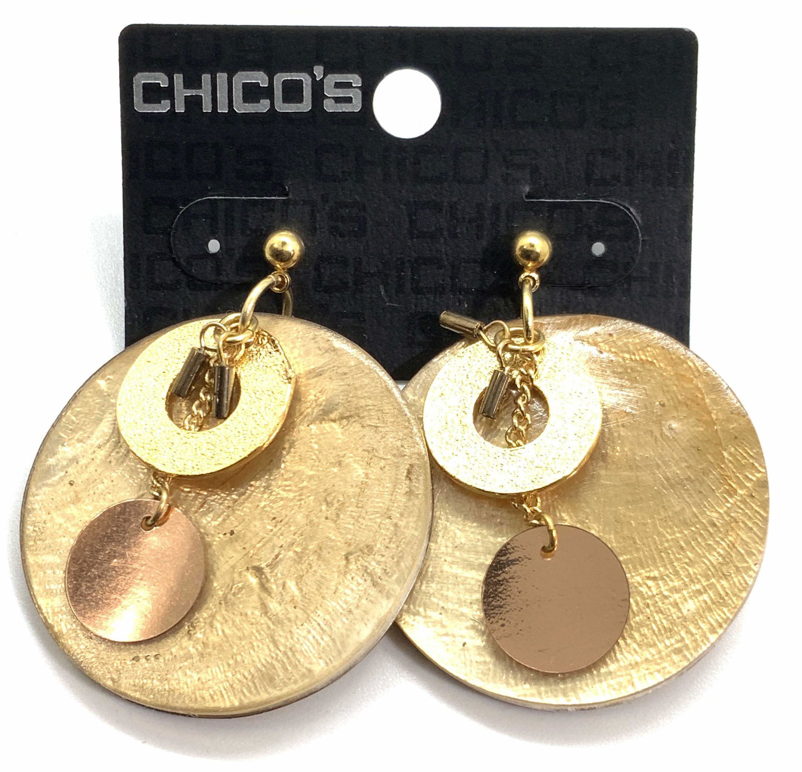 Chicos Gold Toned Pearlescent Drop Earrings (1 of 6)