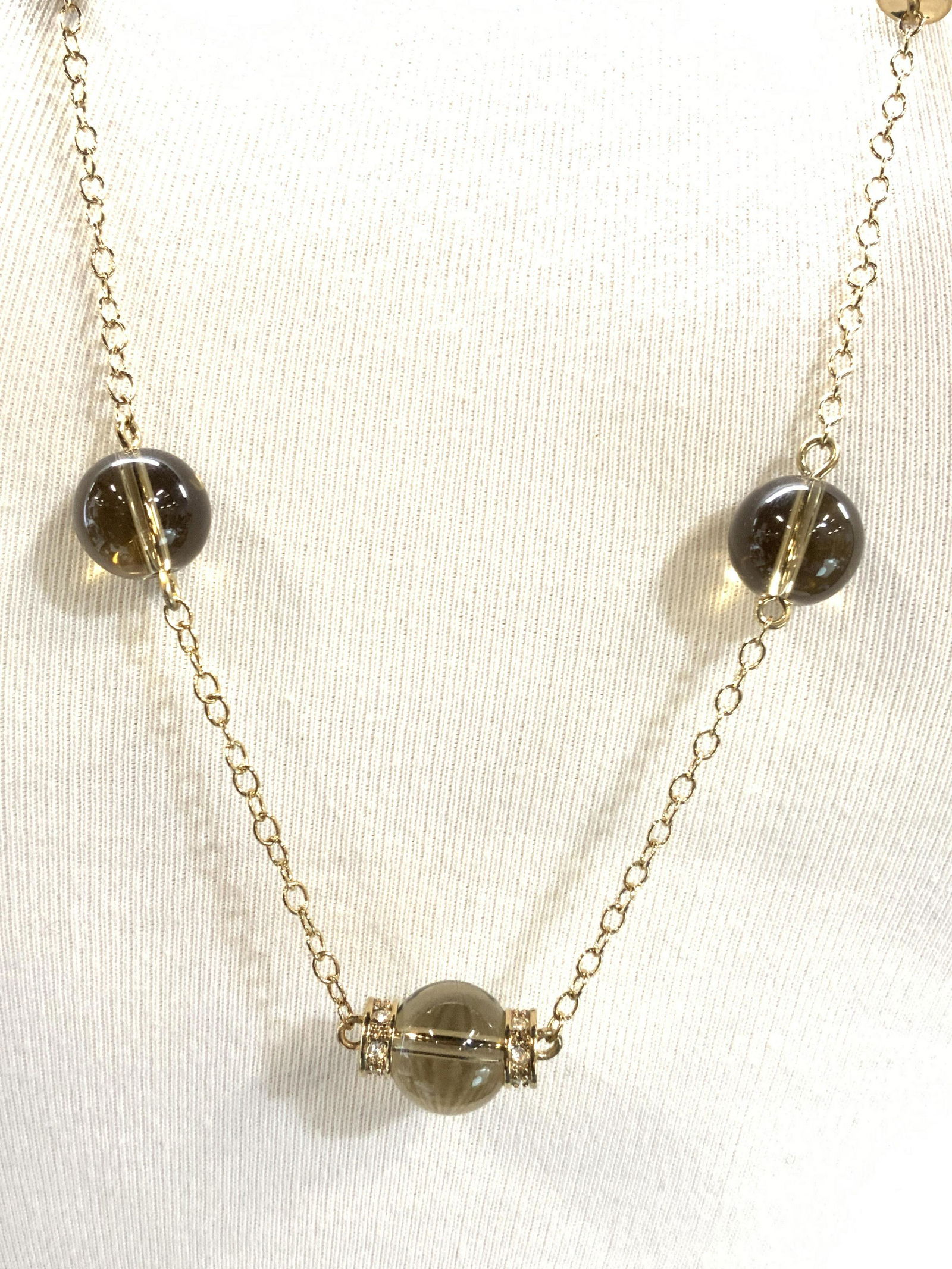 J.Crew Gold Toned Glass Beaded Necklace, New (1 of 5)