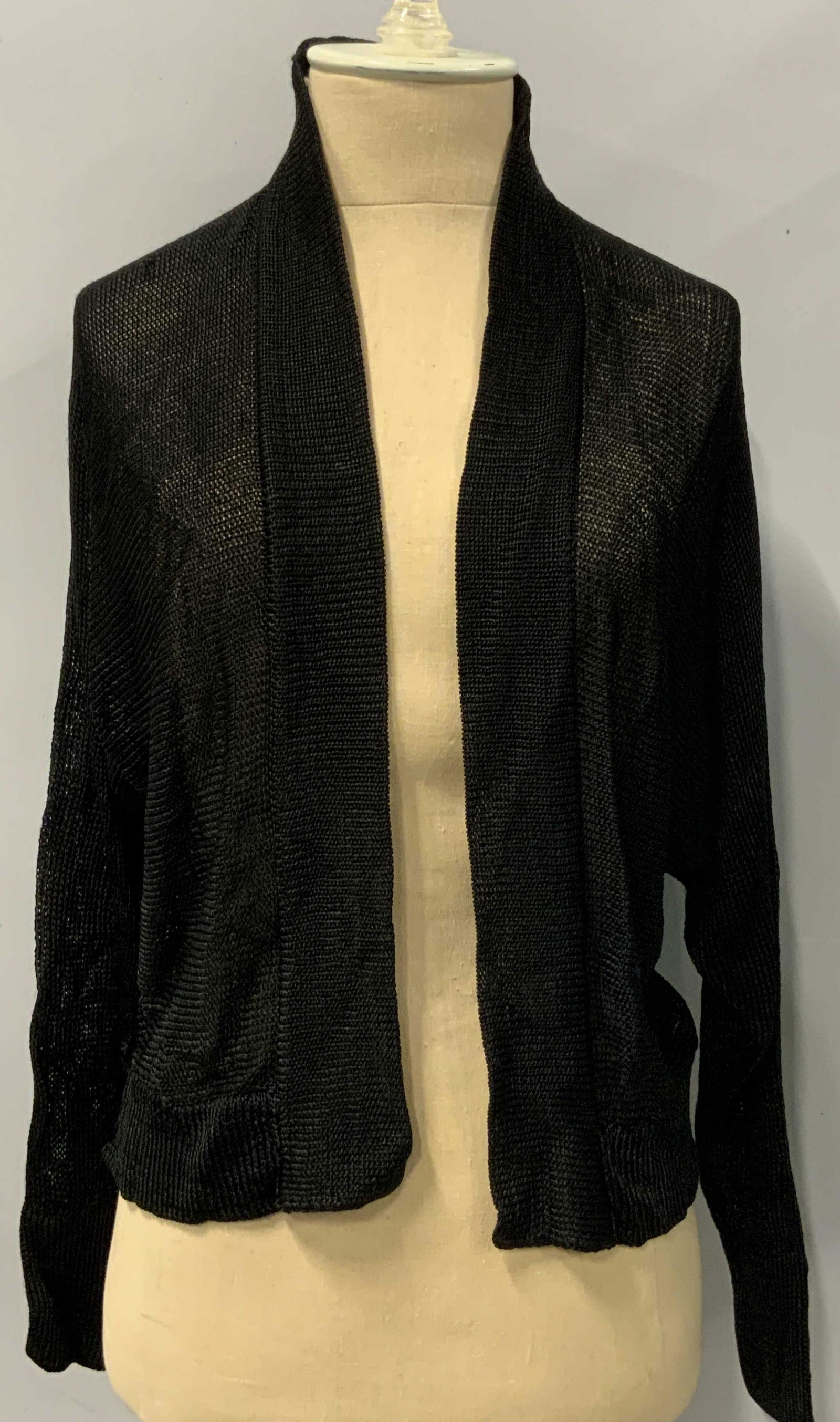 KAES Black Lightweight Hand Knit Cardigan (1 of 4)