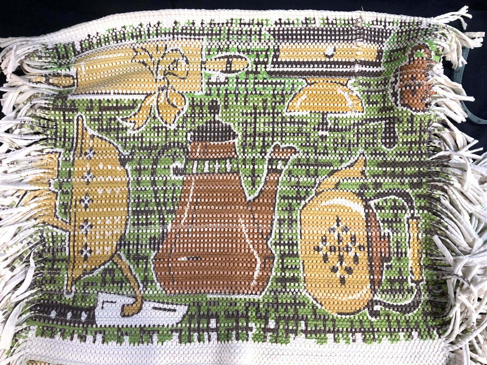 Pair Vintage Woven Cotton Rag Rugs (1 of 5)