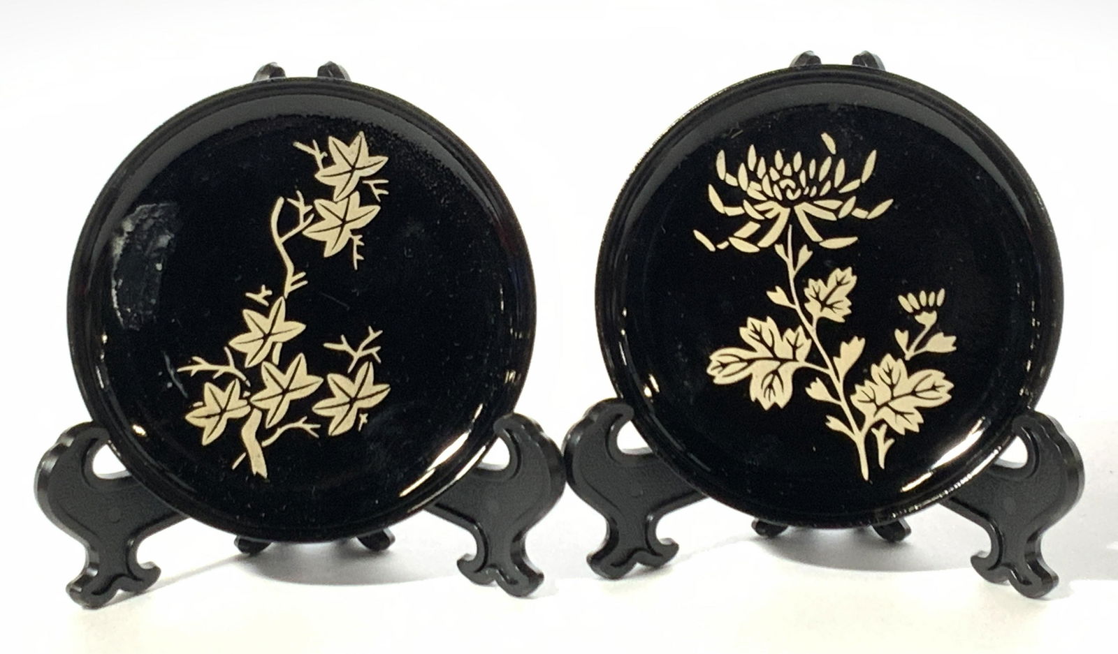 Black Asian Lacquer Wooden Coasters (1 of 8)