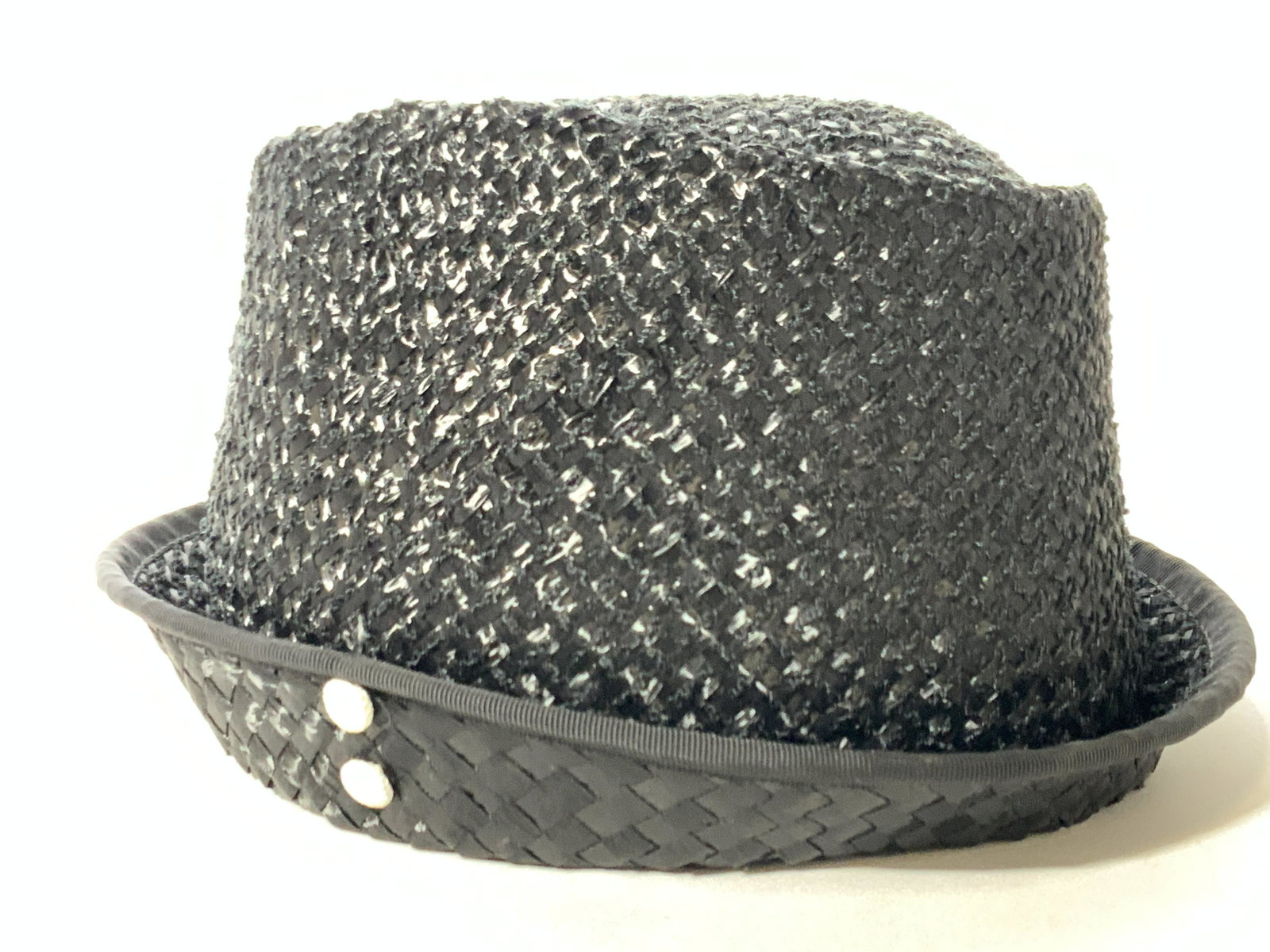 Michelle Jaffe Black Woven Straw Summer Hat (1 of 8)