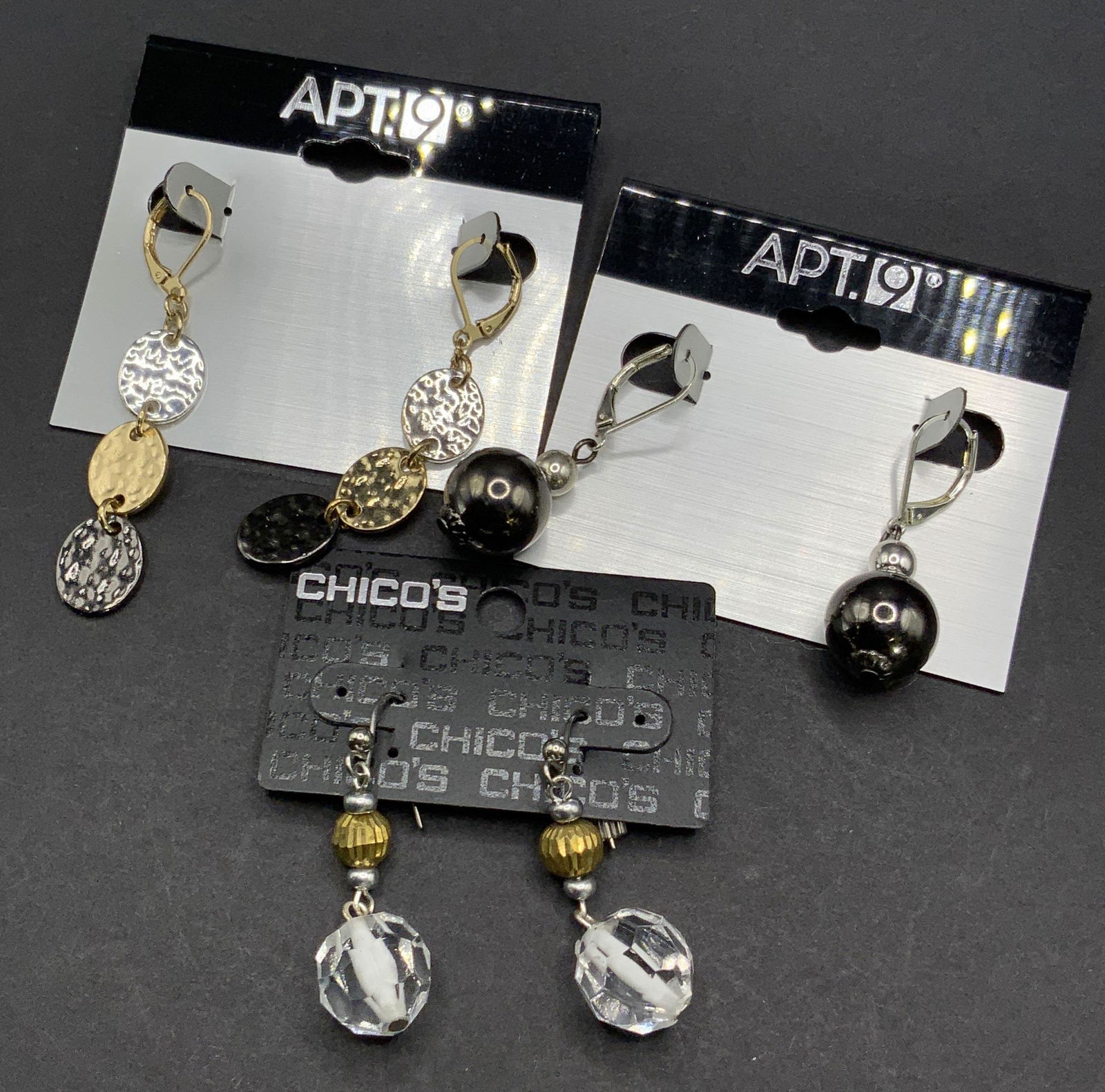 Lot 3 APT. 9 & CHICOS NWT Dangle Earrings, Jewelry (1 of 9)