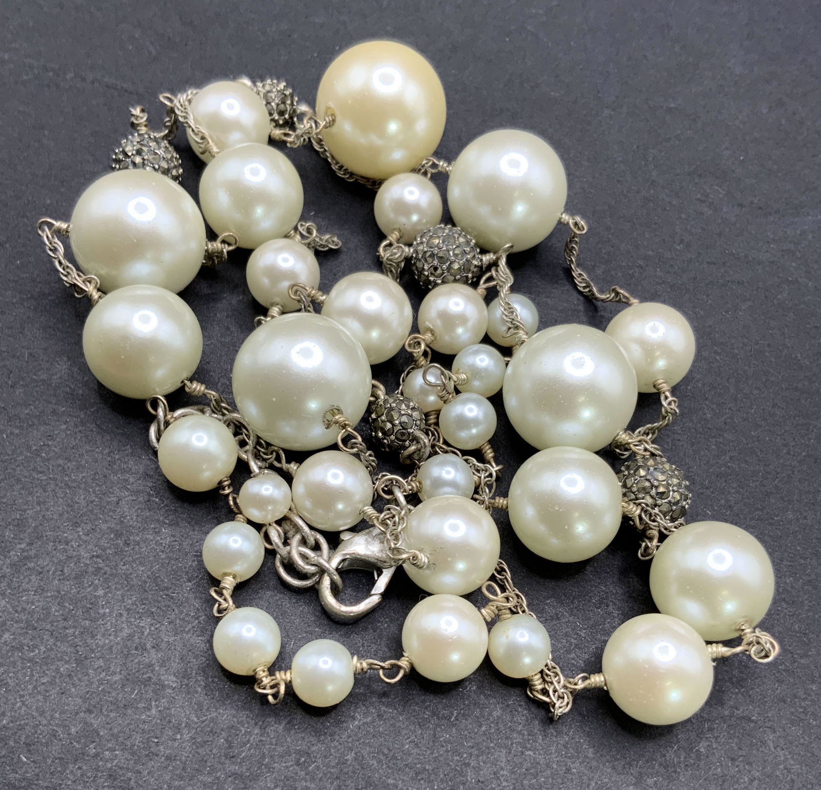 Vintage Pearlescent Beaded Multi Chain Necklace (1 of 8)