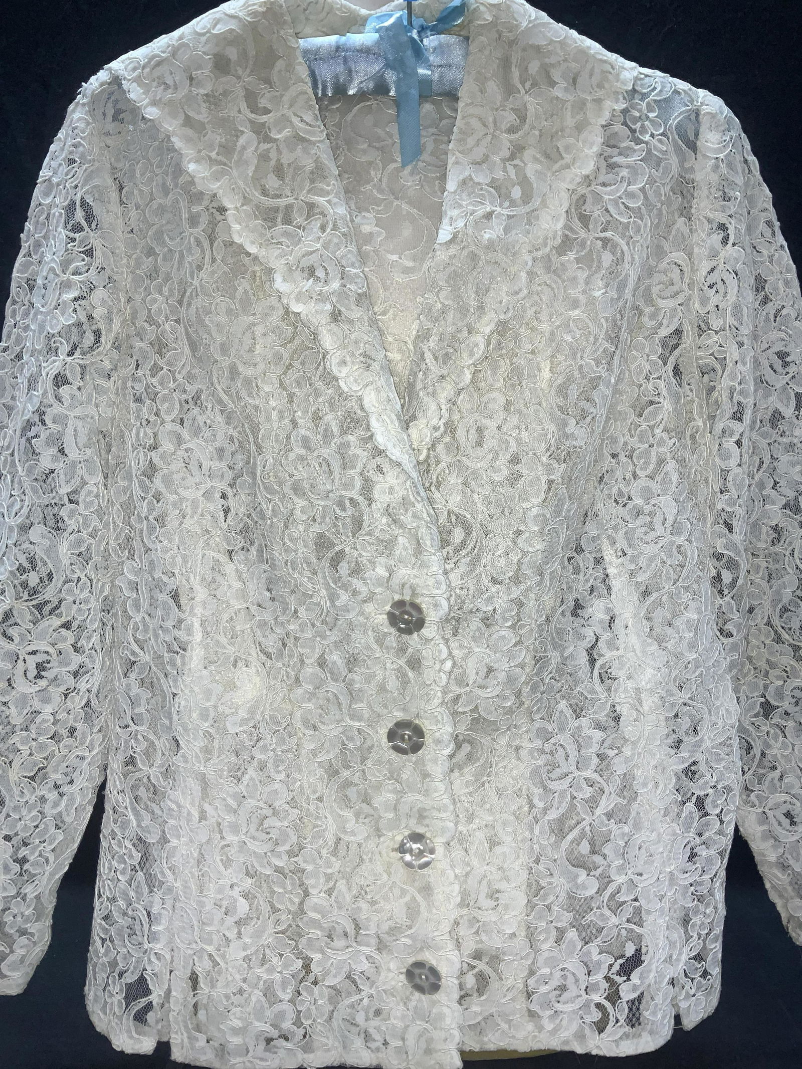 Floral Tat Lace Button Down Over Shirt (1 of 5)
