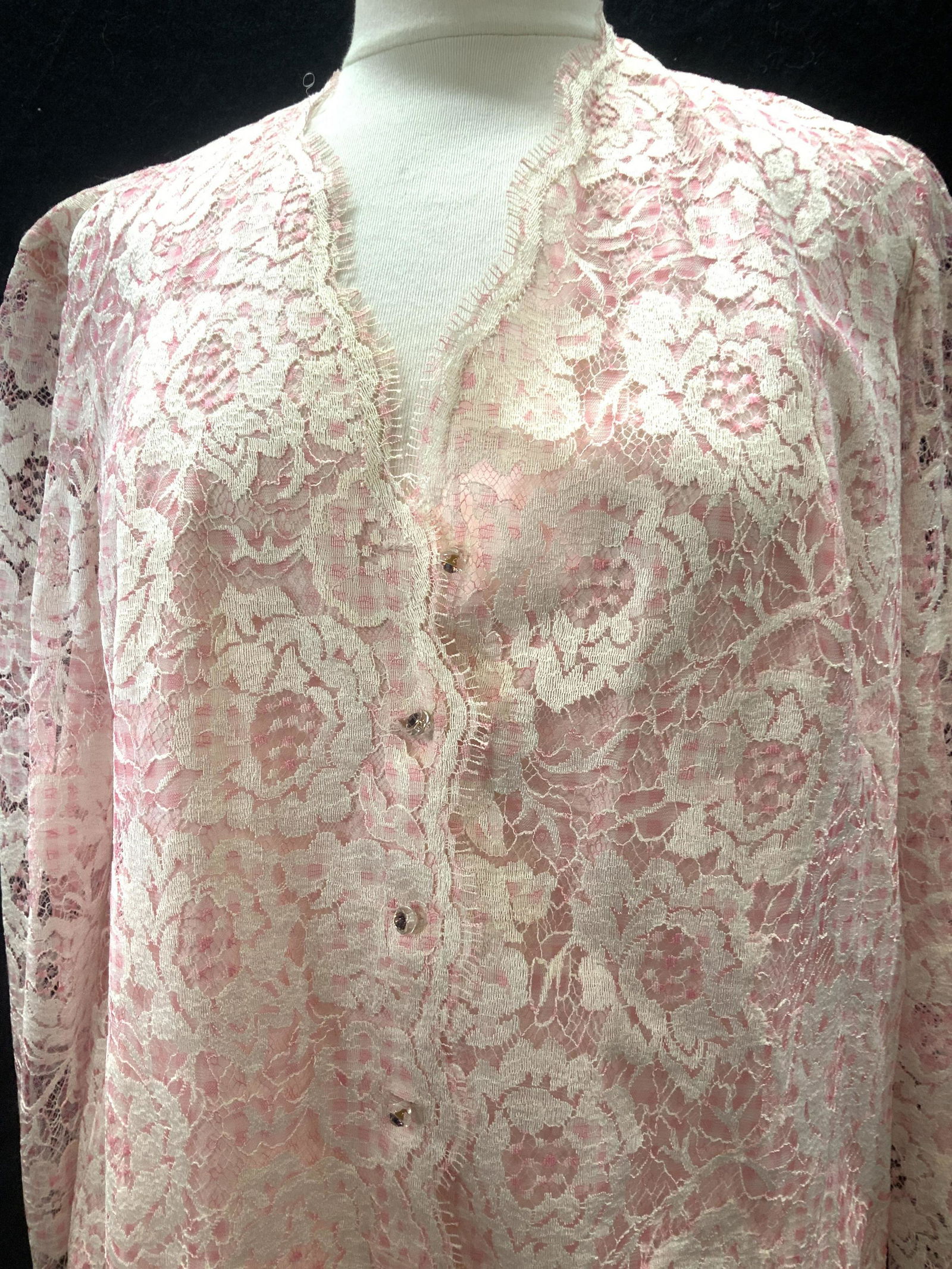 Mid Century Lace Button Down Blouse (1 of 5)