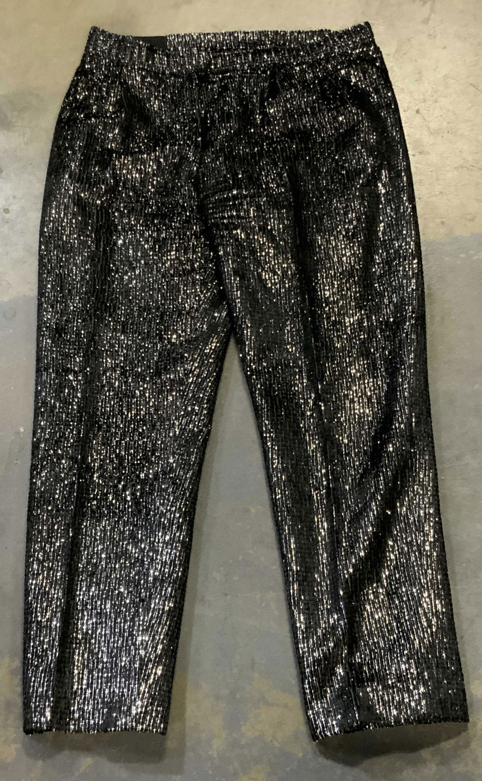 Vintage Custom Metallic Striped Black Pants (1 of 9)