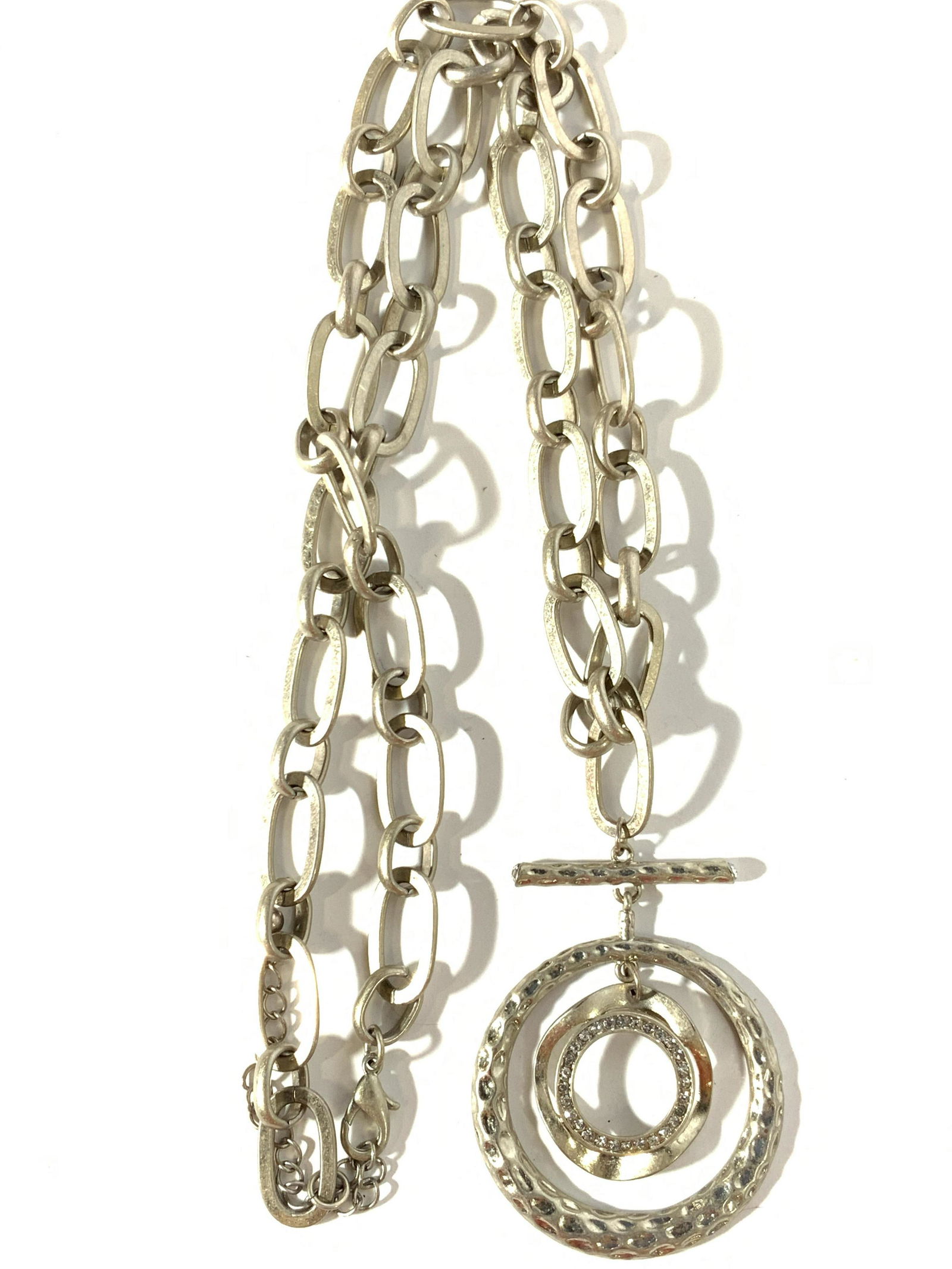 Silver Stoned Statement Necklace (1 of 7)