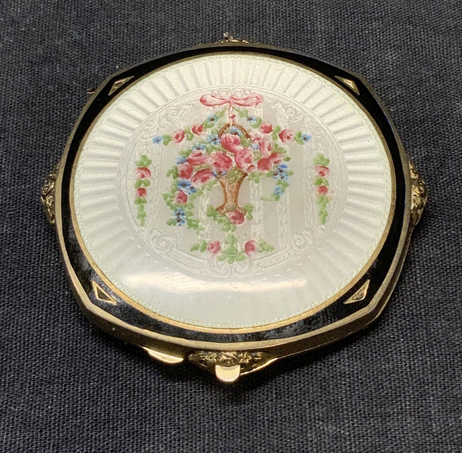 French Giolloche Sterling Make Up Compact Pill box (1 of 5)