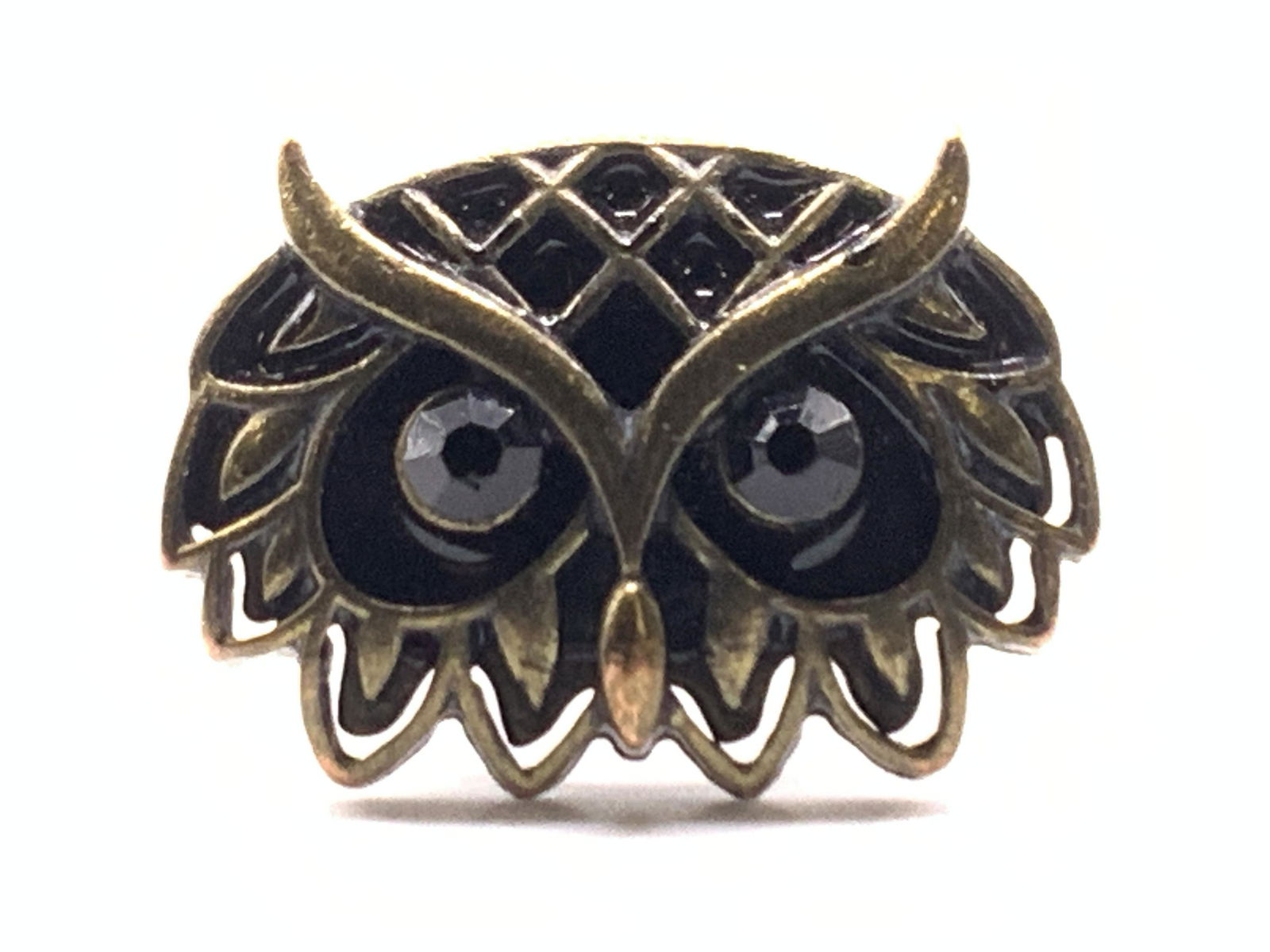 Brass Toned Stretch Owl statement  Ring (1 of 5)