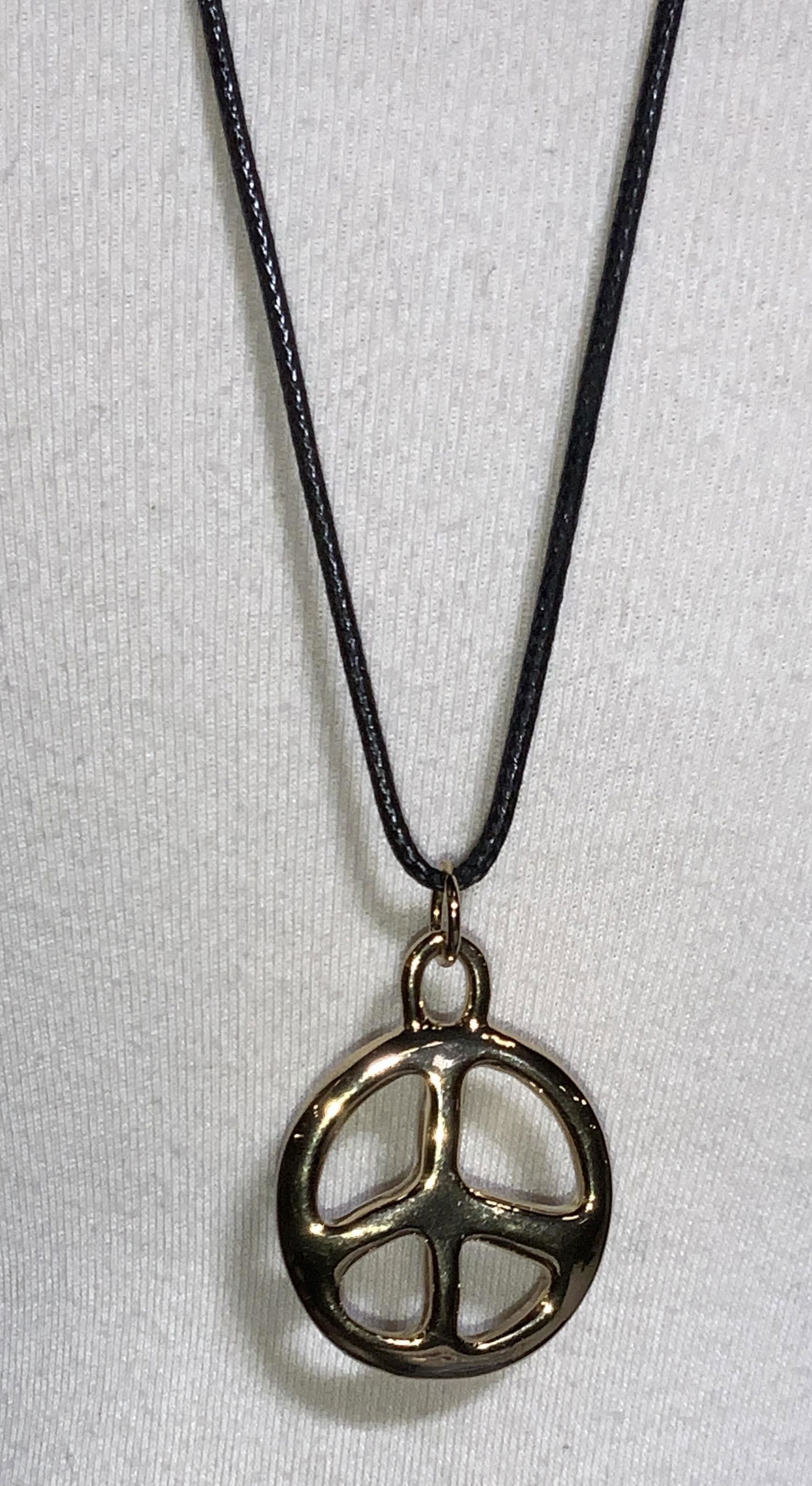 Robert Lee Morris Gold Toned Peace Sign Necklace (1 of 6)