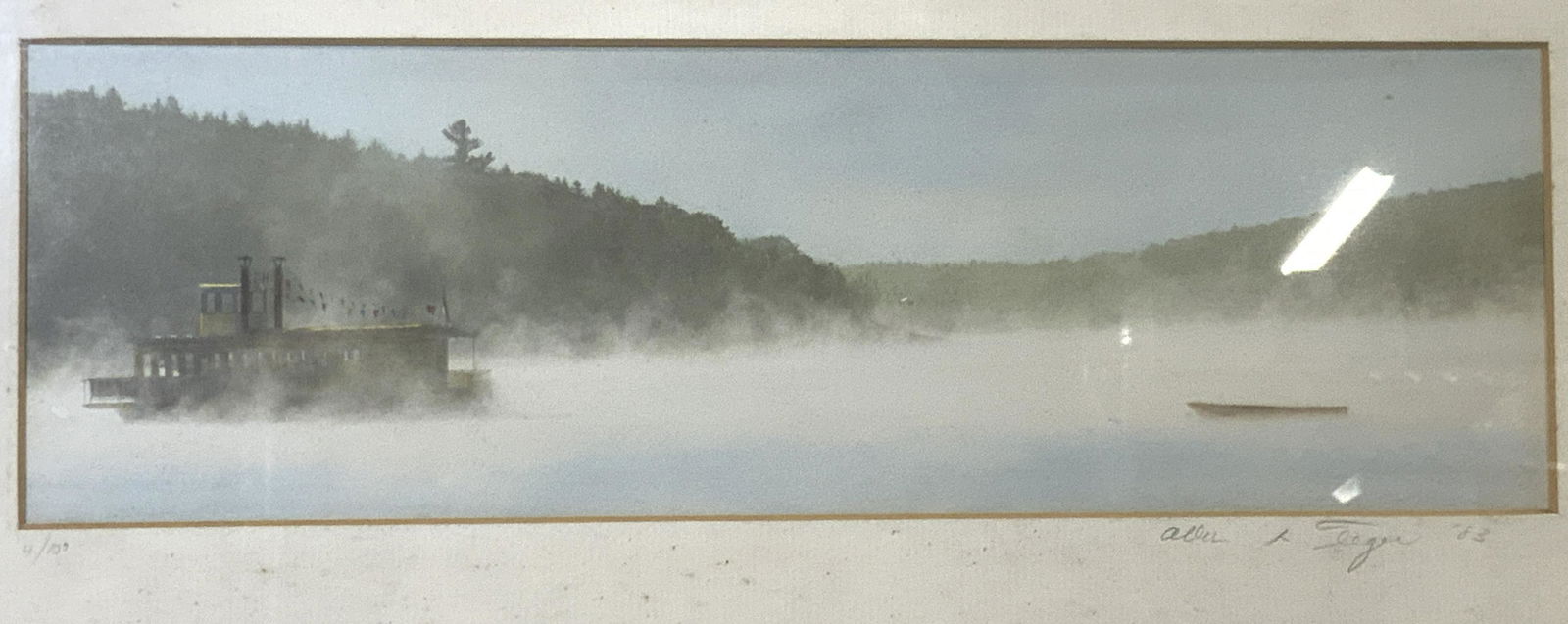 Vintage Graphite & Acrylic Lake Landscape (1 of 6)