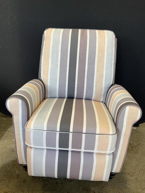 Upholstered Striped Pattern Reclining Arm Chair (1 of 10)