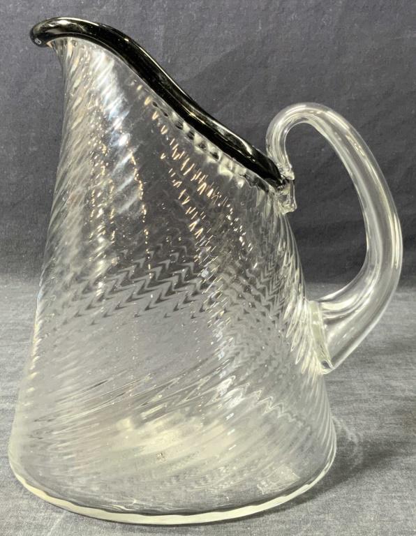 Hand Blown Clear Glass Pitcher (1 of 9)