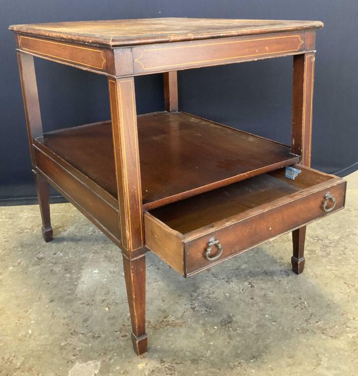 Vintage Genuine Mahogany End Table W/ Drawer (1 of 11)