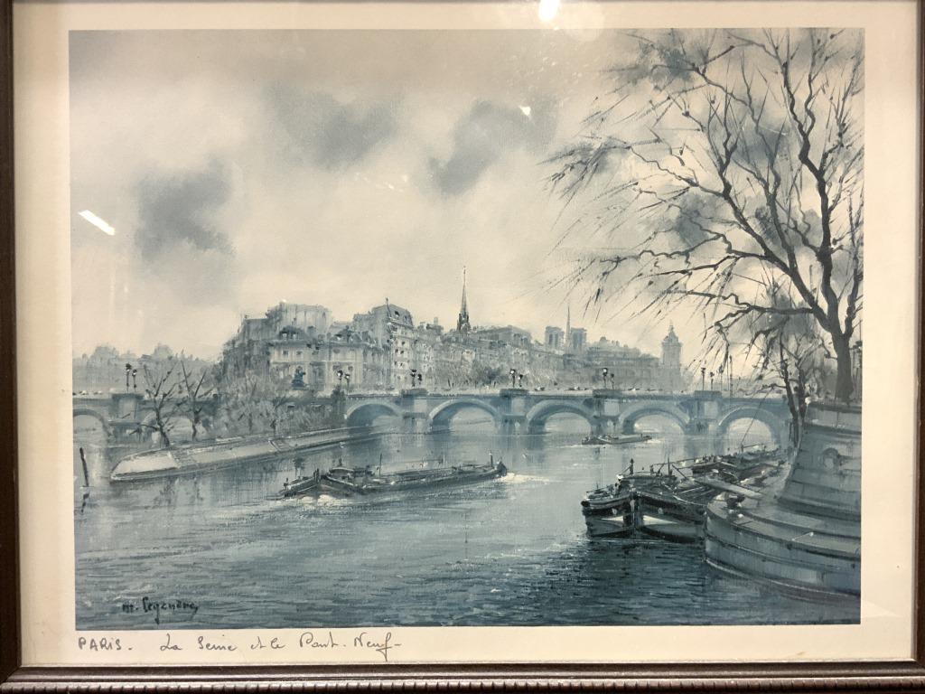 La Seine In Winter Lithograph, PARIS (1 of 4)