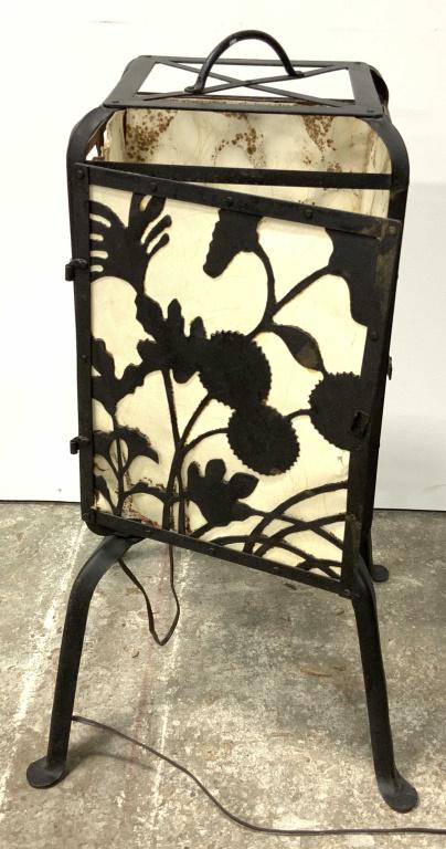 Vintage Paper & Open Metalwork Asian Floor Lamp (1 of 13)