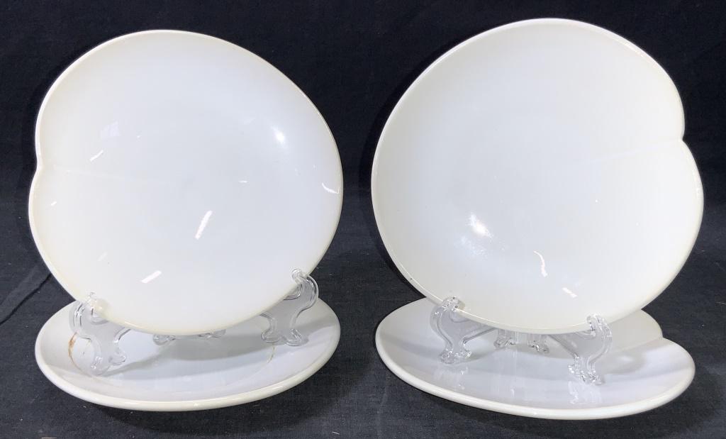 4 White Ceramic Lily Pad Plates (1 of 6)