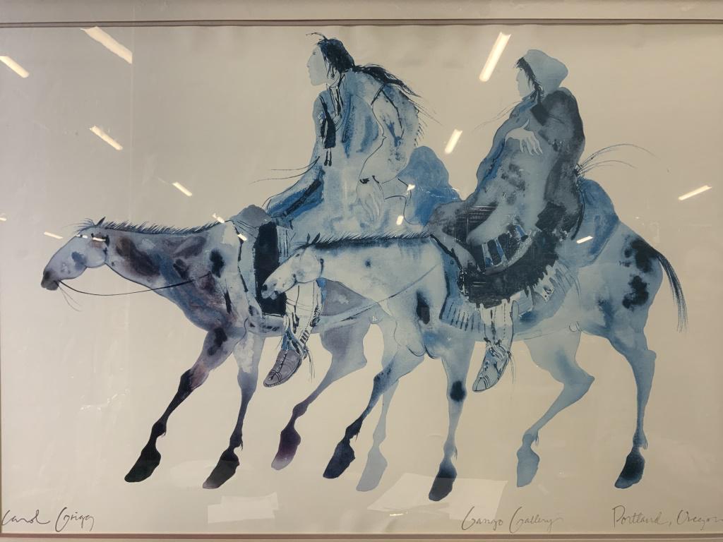 Lg CAROL GRIGG Lithograph of Native Am. Couple (1 of 11)