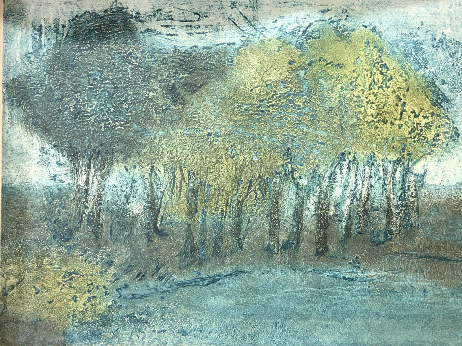 Vintage Limited Ed Expressionist Plate Print 1964: Vintage Expressionist Plate Print, circa 1964, inscription to lower left reads 7/30 1964, inscription to the lower center reads The Marrow Sand, inscribed signature reads Ruth Kerl Correo, subject sho