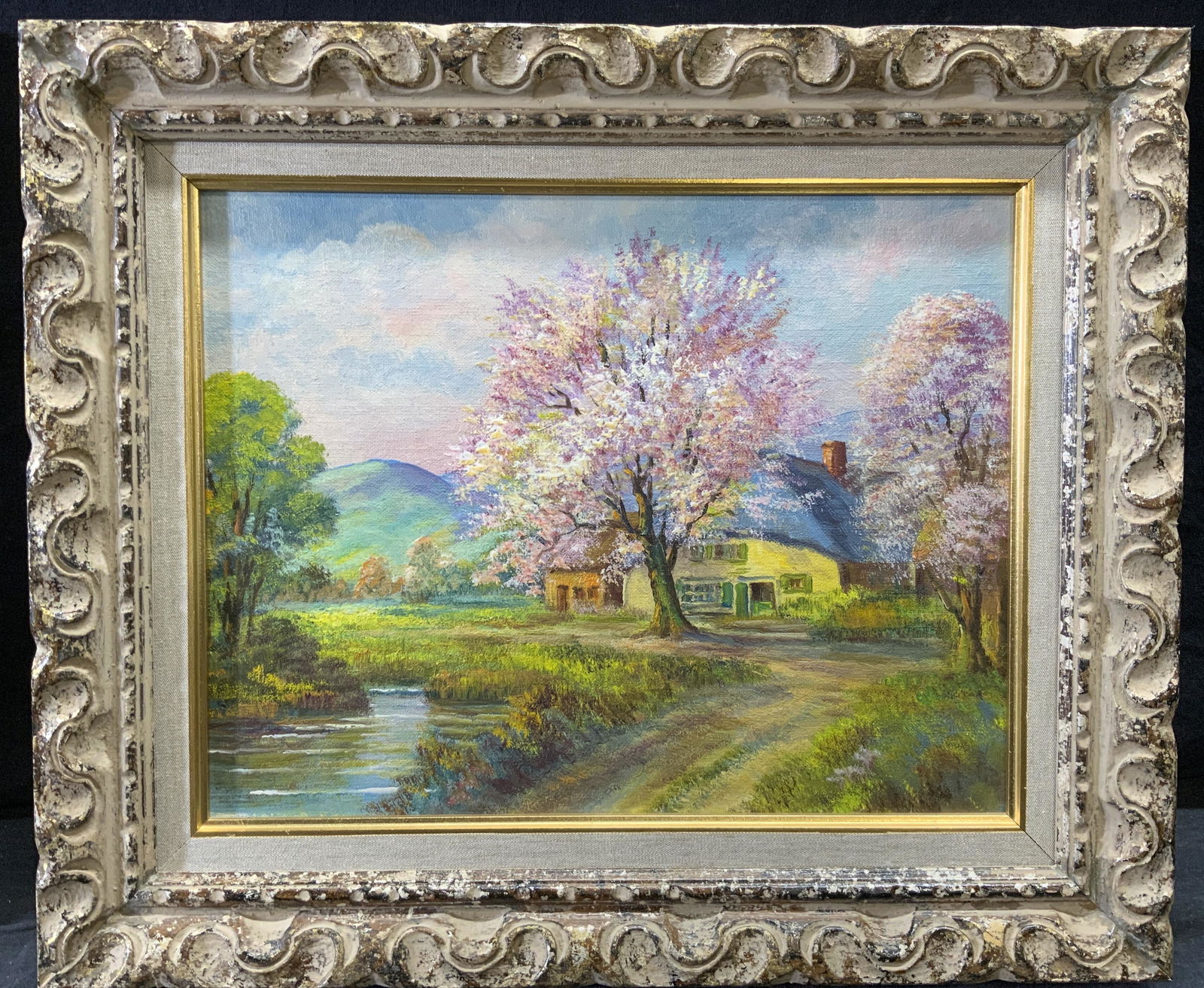 Framed Impressionist Landscape Oil on Panel (1 of 6)
