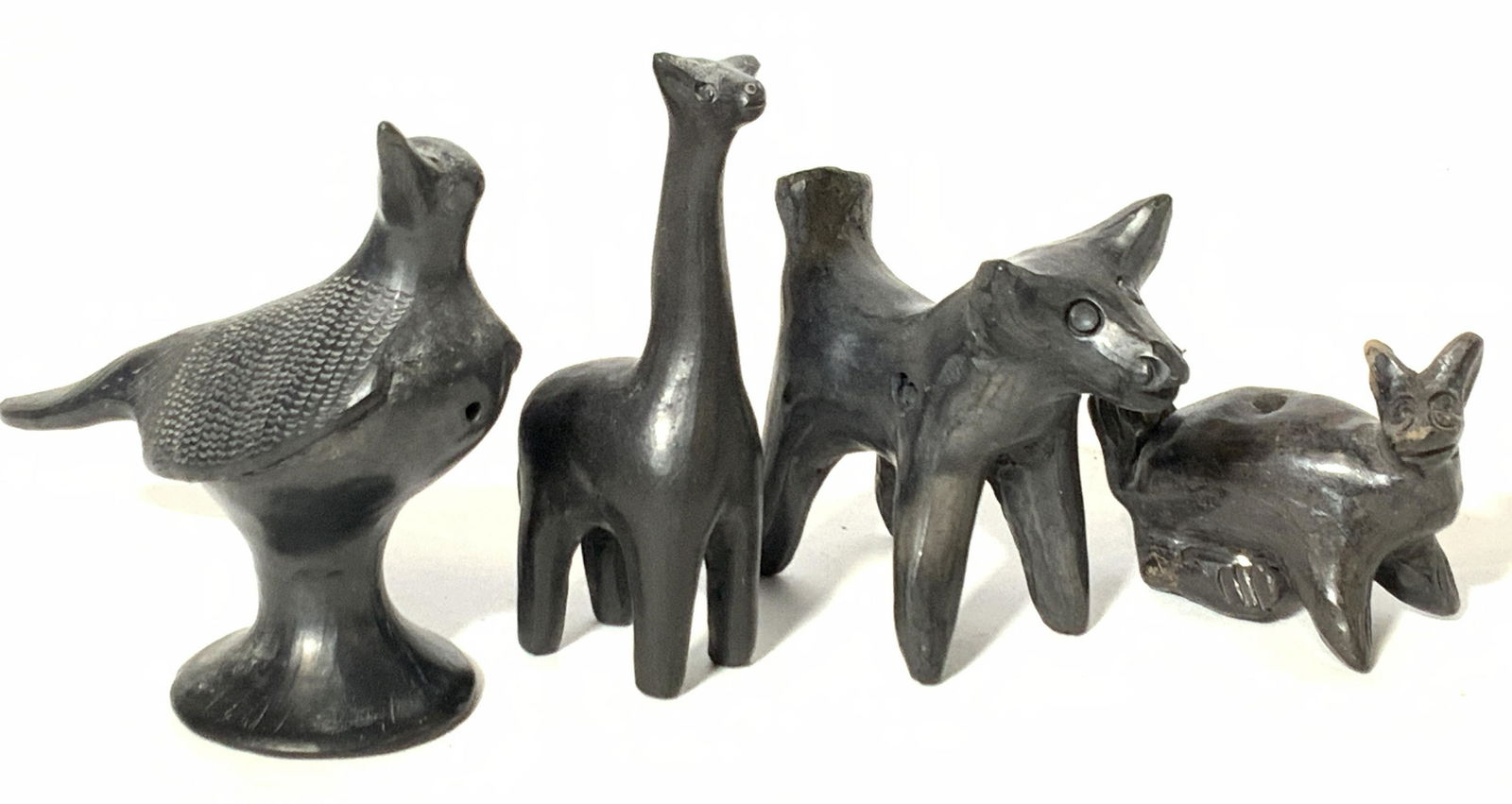 4 Black Hand Crafted Ceramic Animal Figures (1 of 7)