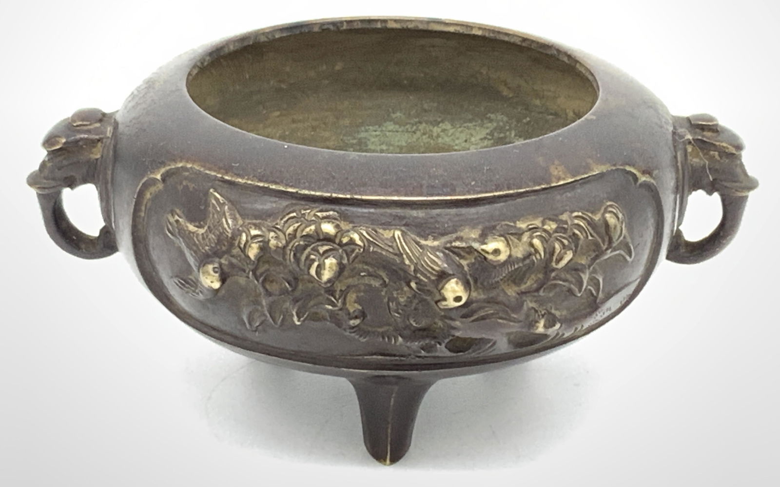 Vintage Brass Asian Footed Trinket Bowl (1 of 6)