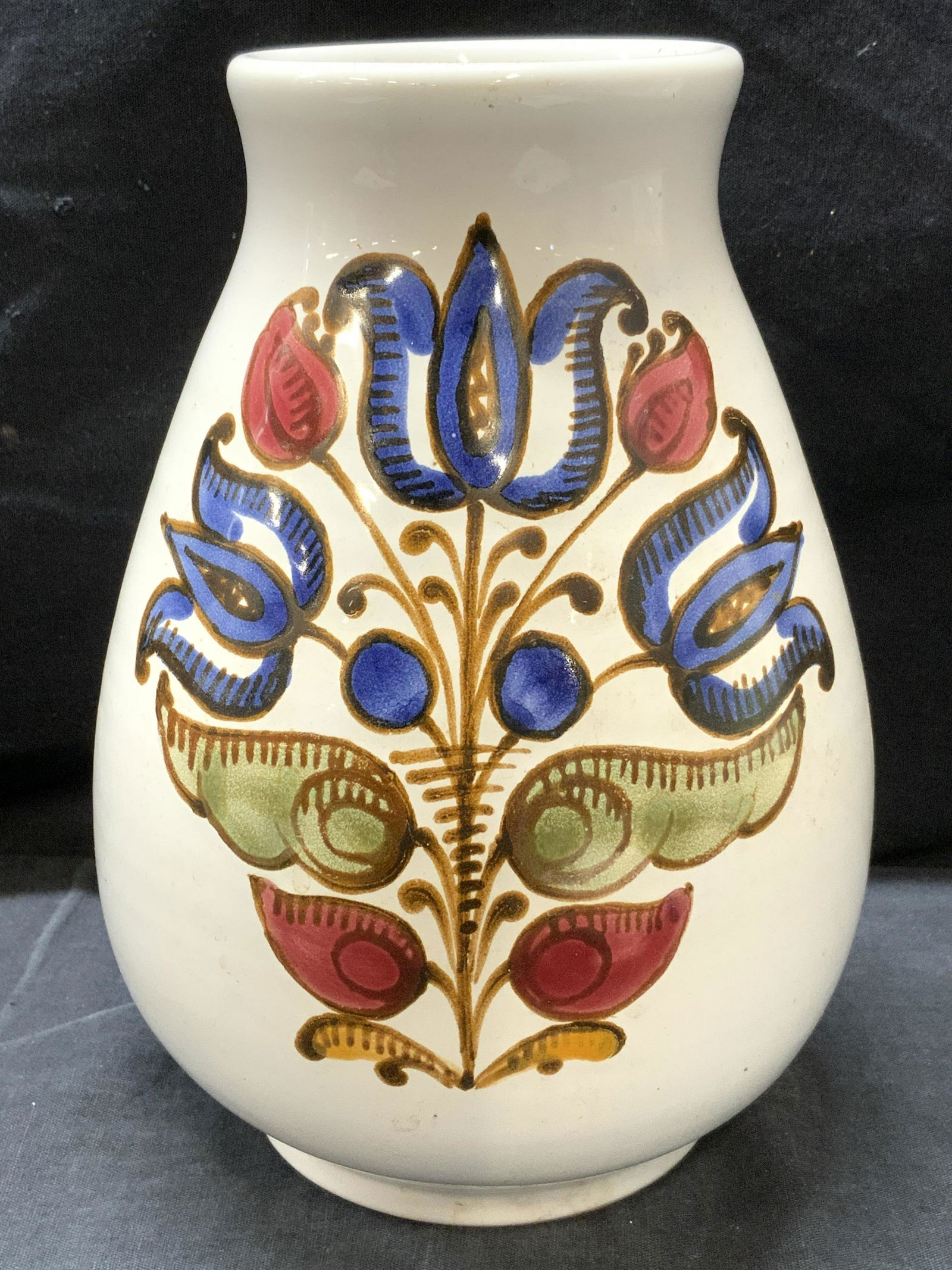 Vintage Hand Painted Scandinavian Porcelain Vase (1 of 4)