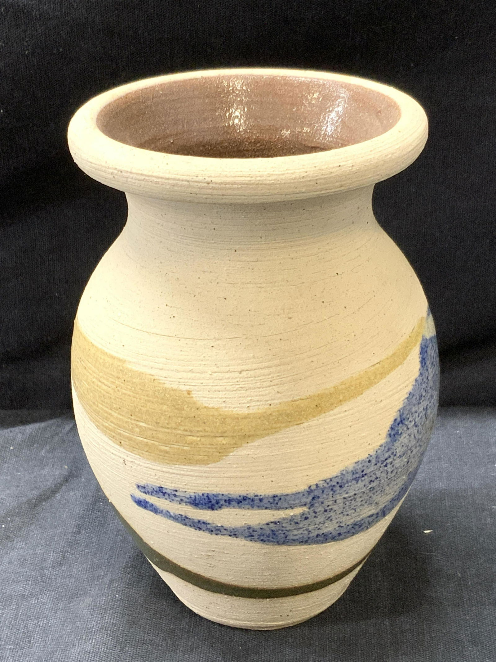 Signed Hand Made Ceramic Painted Vase (1 of 4)