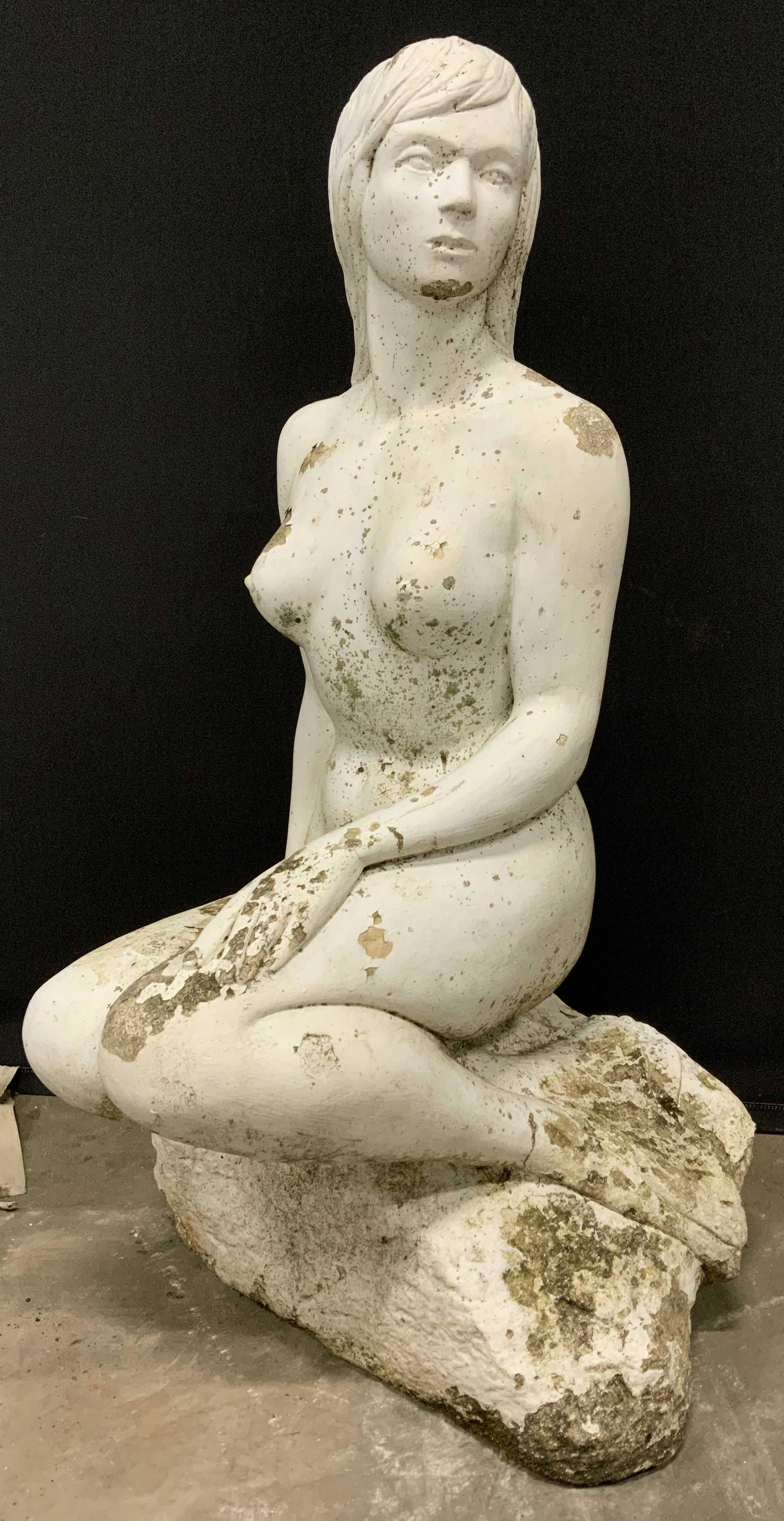 Cast Cement Mermaid Figural (1 of 10)