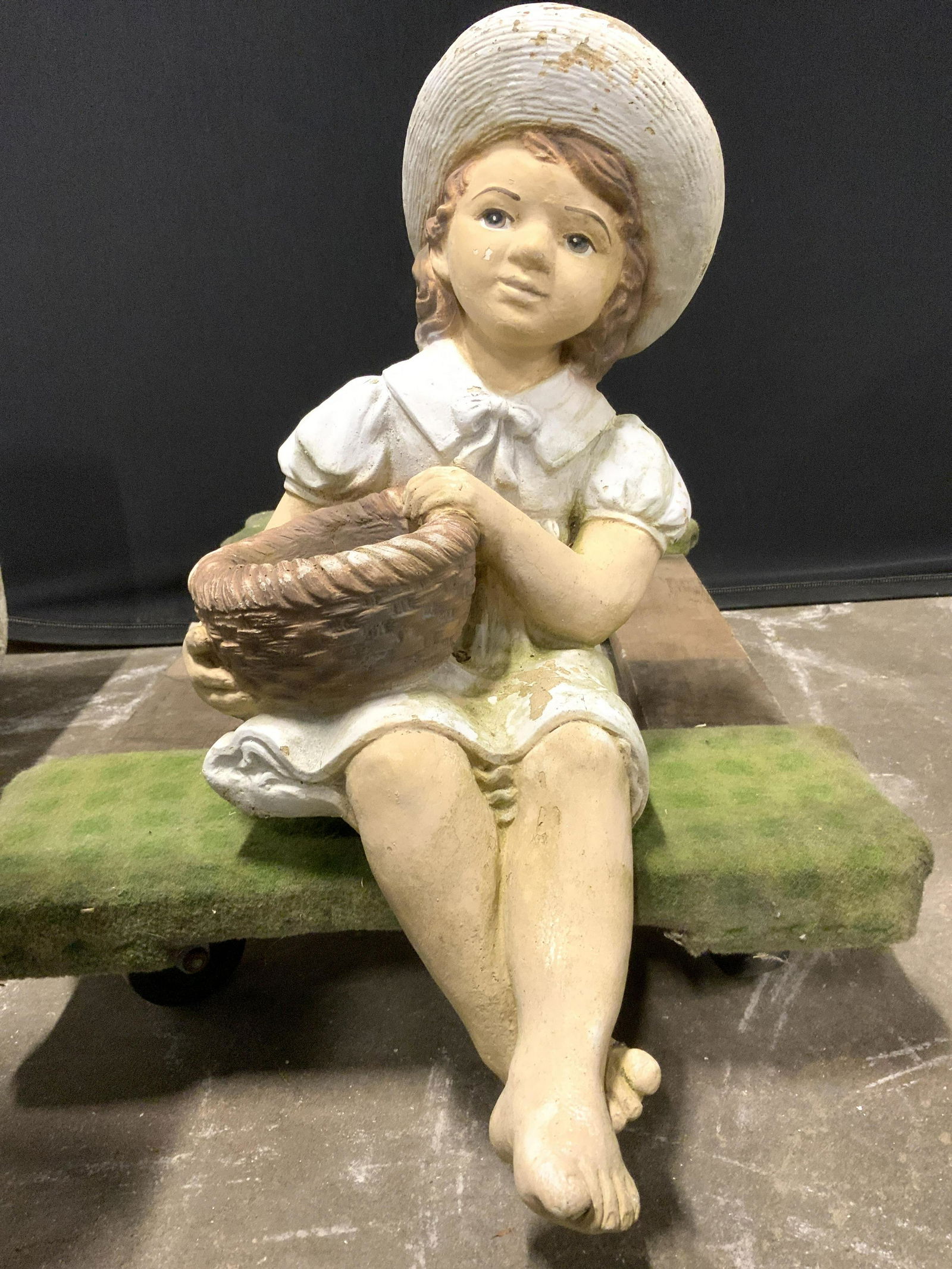 Painted Female Child Garden Statuary (1 of 12)
