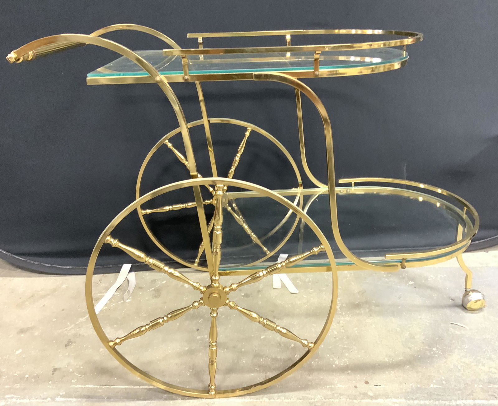 Vintage 2 Tier Brass Tea Cart (1 of 10)