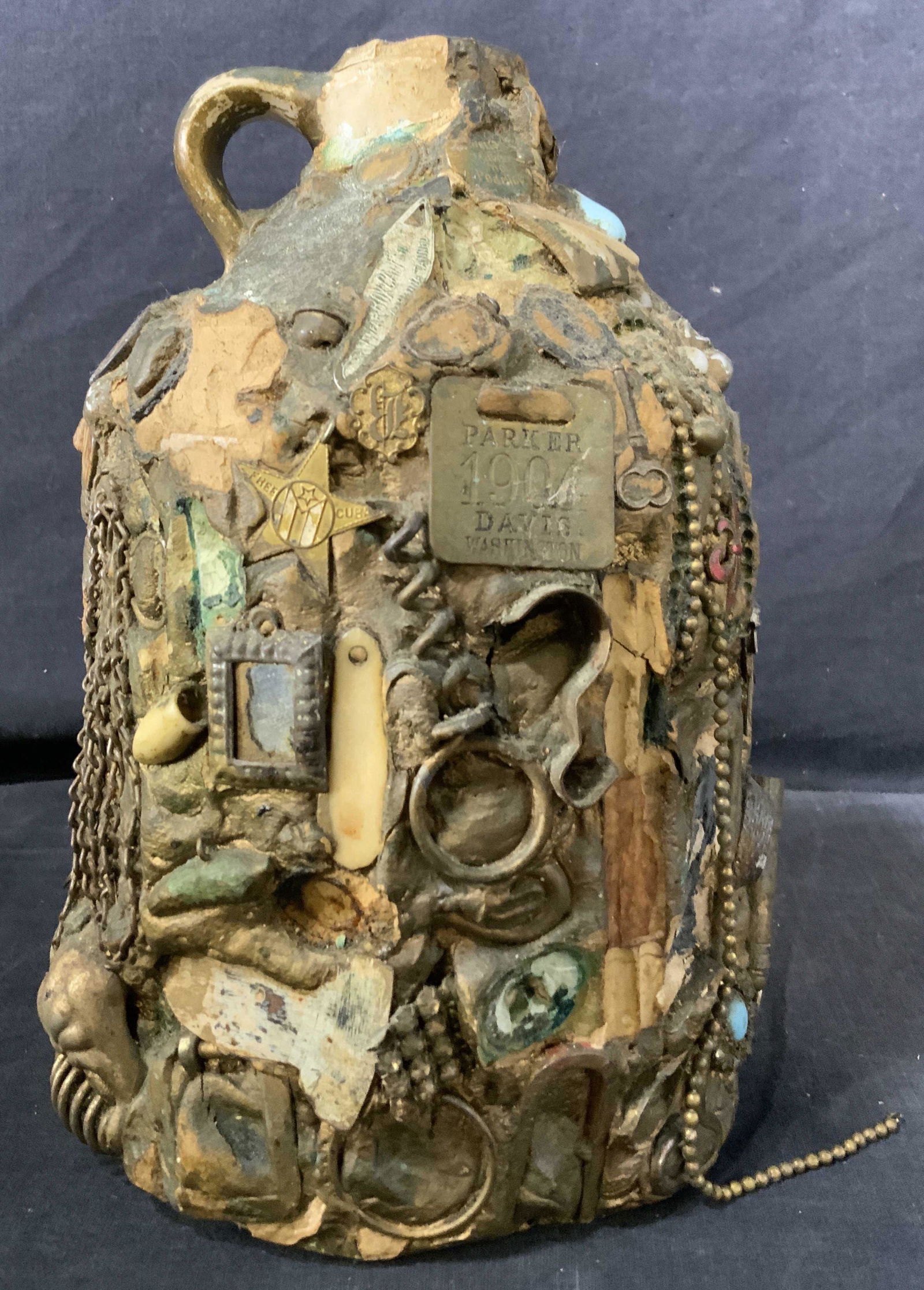 Assemblage Art Memory Jug with Oddities (1 of 7)