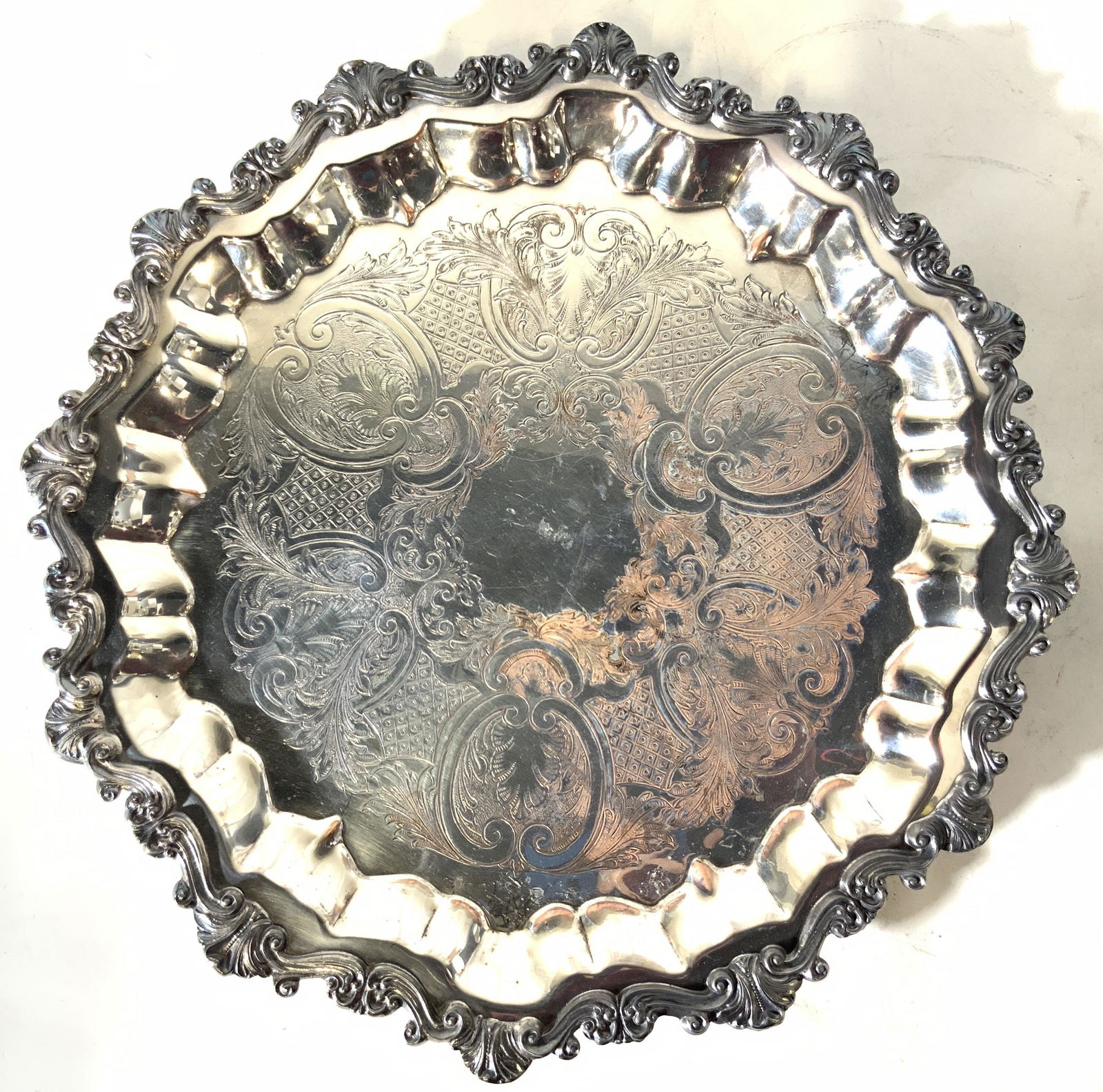 Vintage SHERIDAN Silver On Copper Platter (1 of 11)