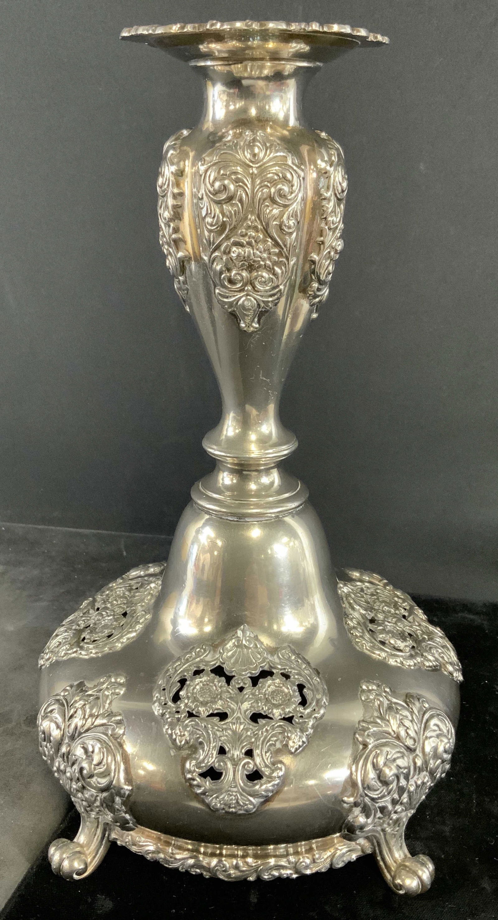 Silver Toned Candlestick Holder (1 of 10)