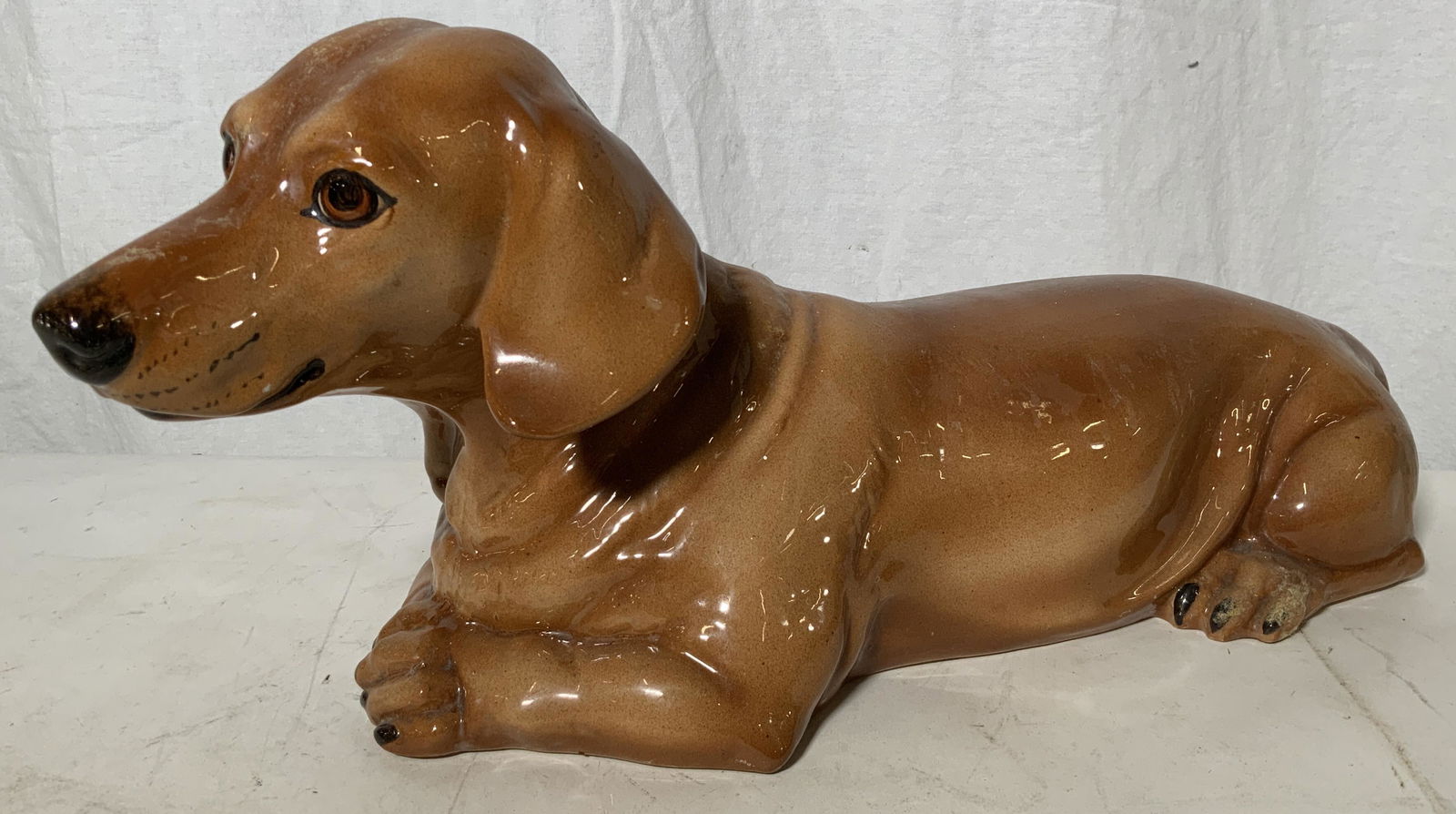Life size Ceramic Dachshund Figural (1 of 8)