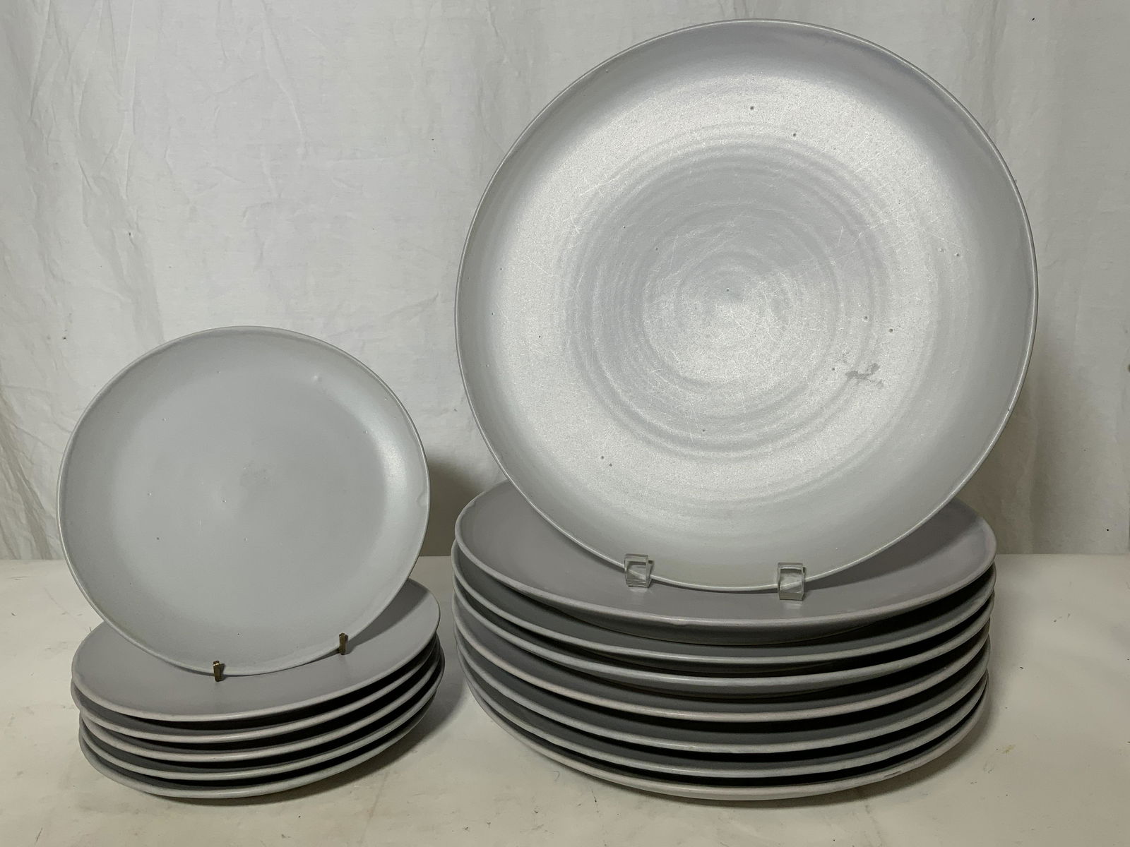 CR Stamped Ceramic Plate Set of 14 (1 of 5)