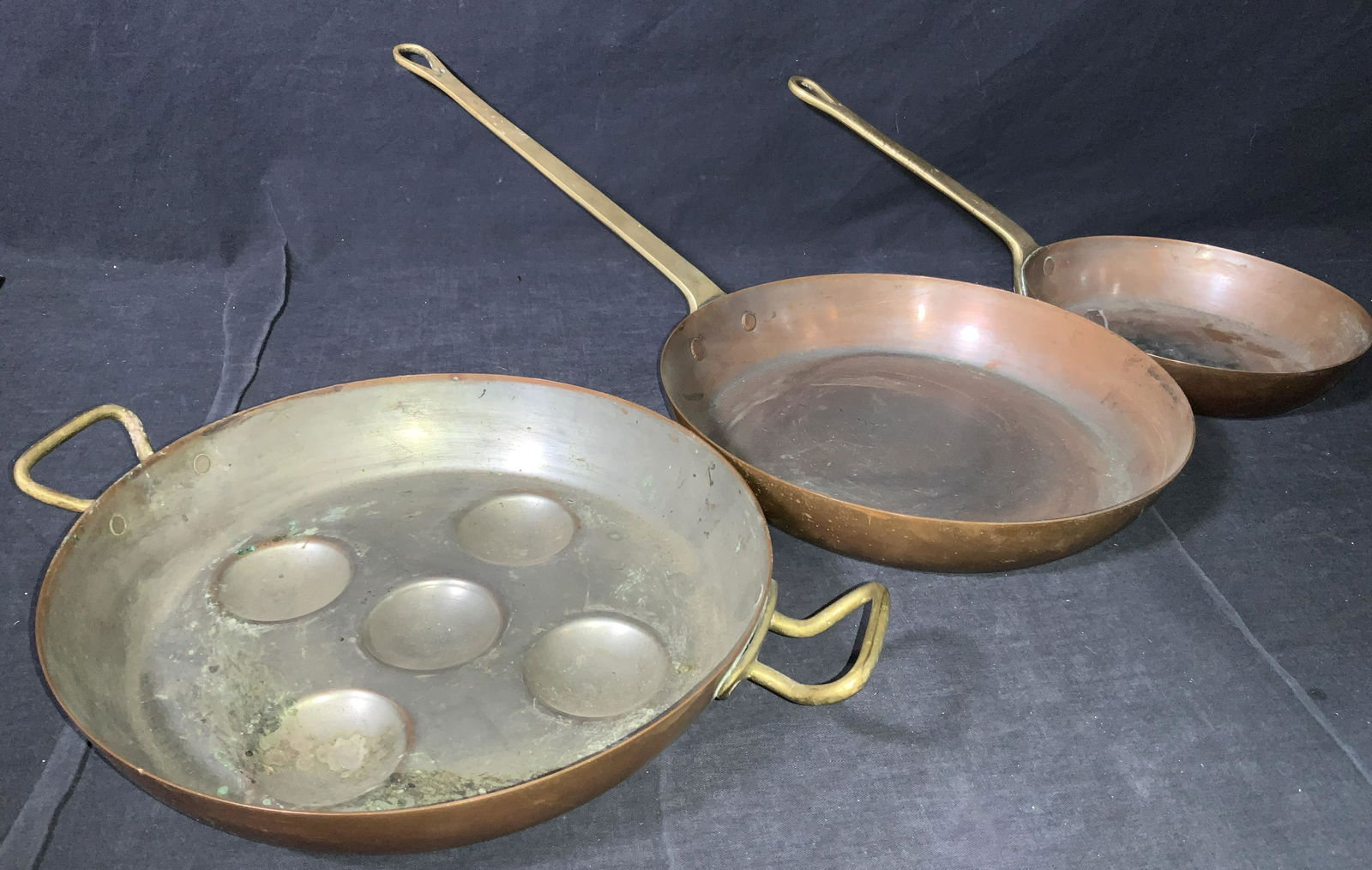 3 Vintage Copper Pans (1 of 9)
