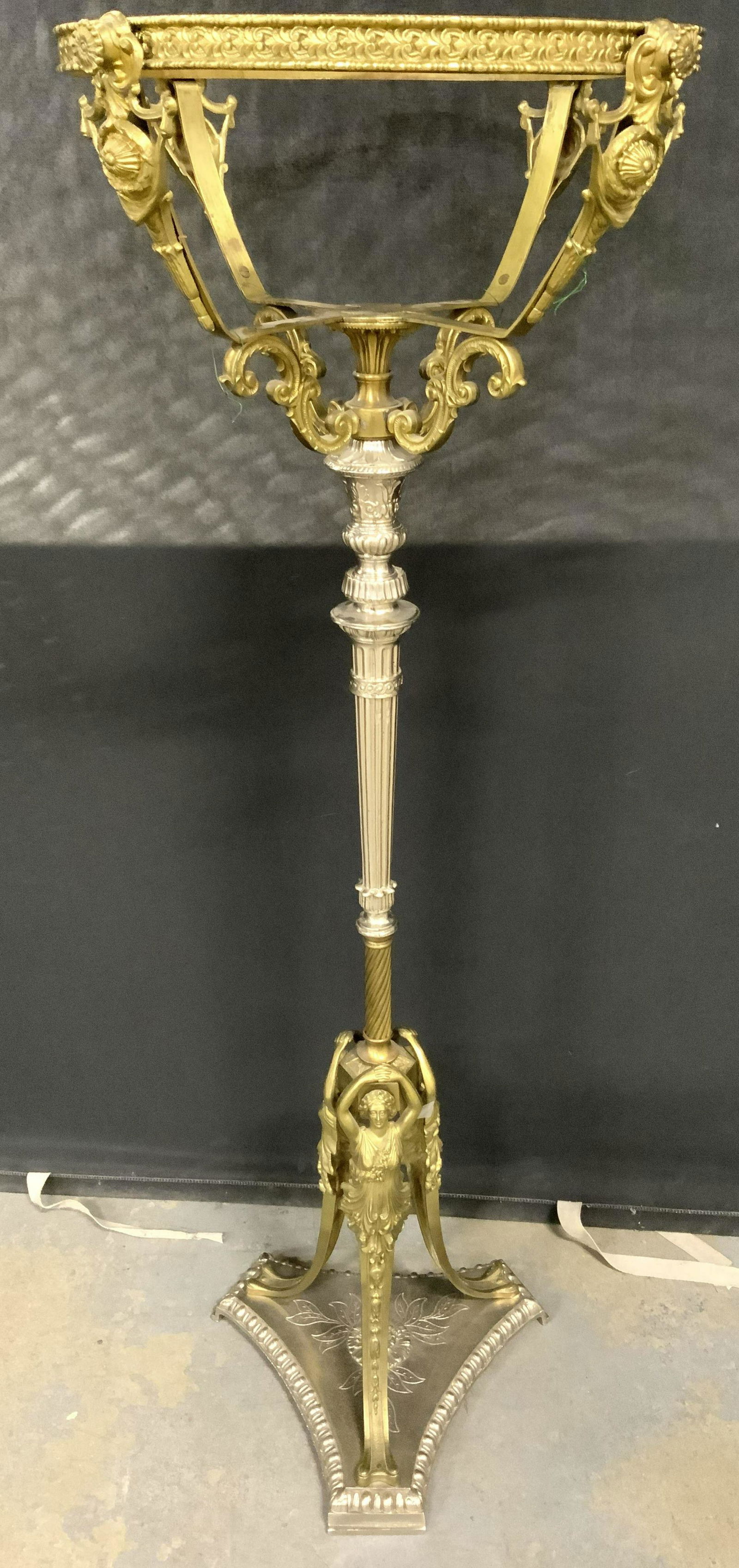 Neoclassical Style Brass & White Metal Ormolu Base (1 of 10)