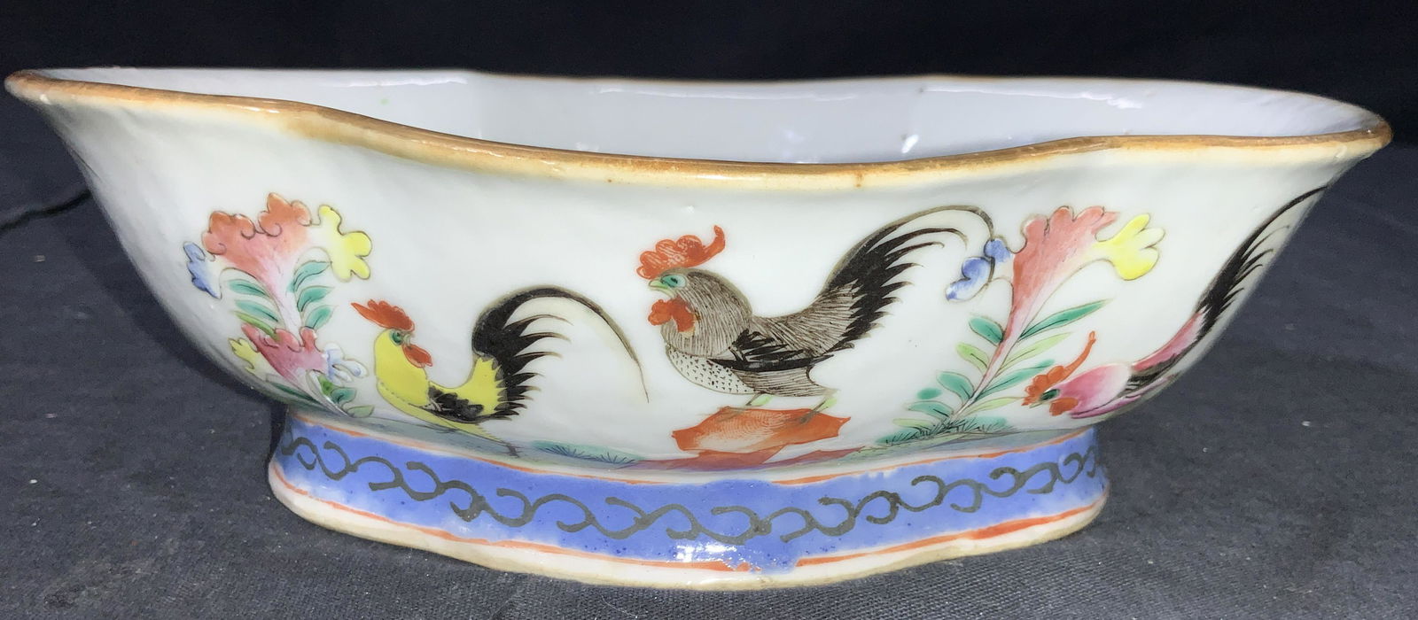 Signed Vintage Asian Hand Painted Footed Bowl (1 of 9)